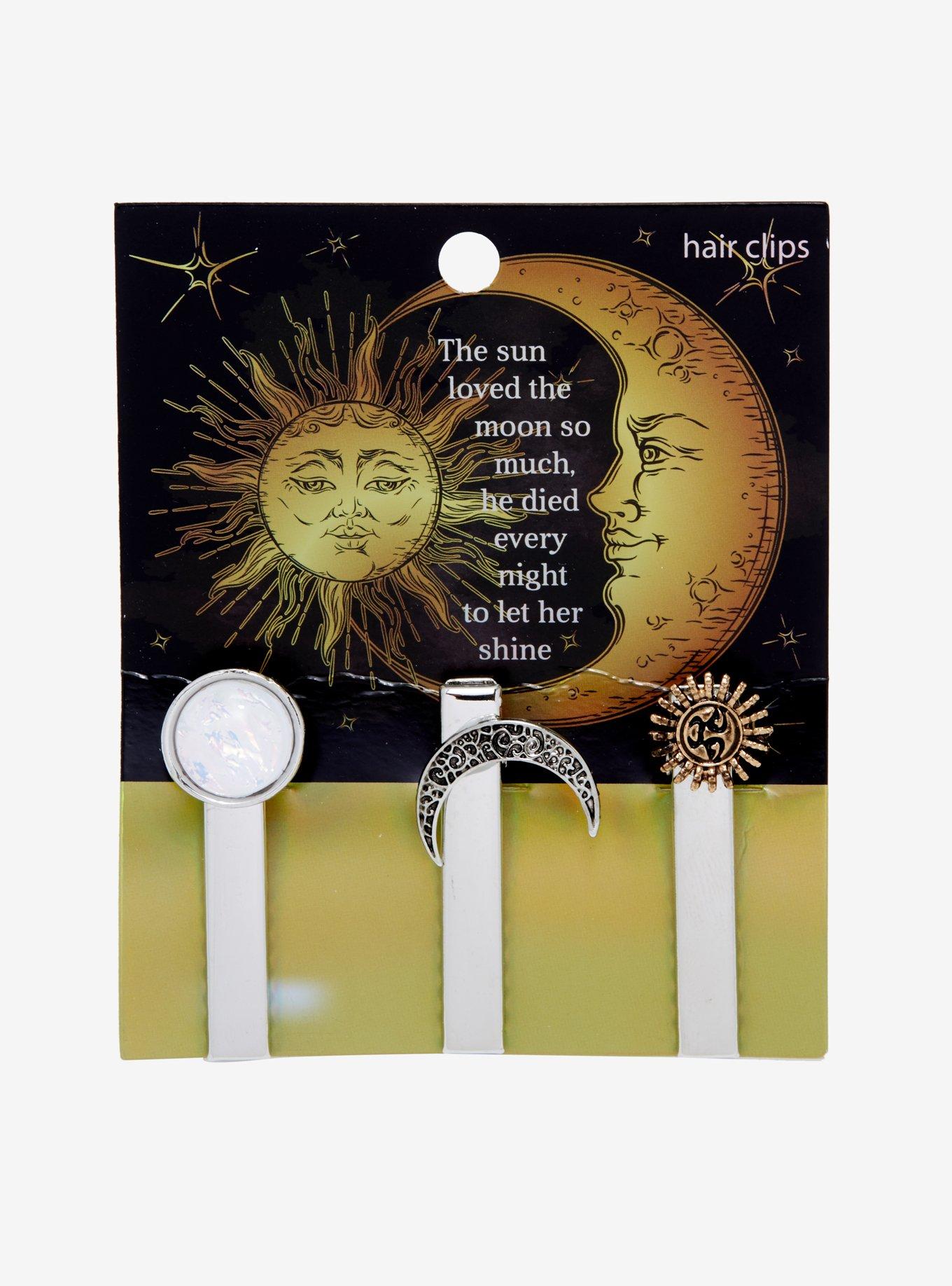 Sun & Moon Hair Clip Set, , alternate