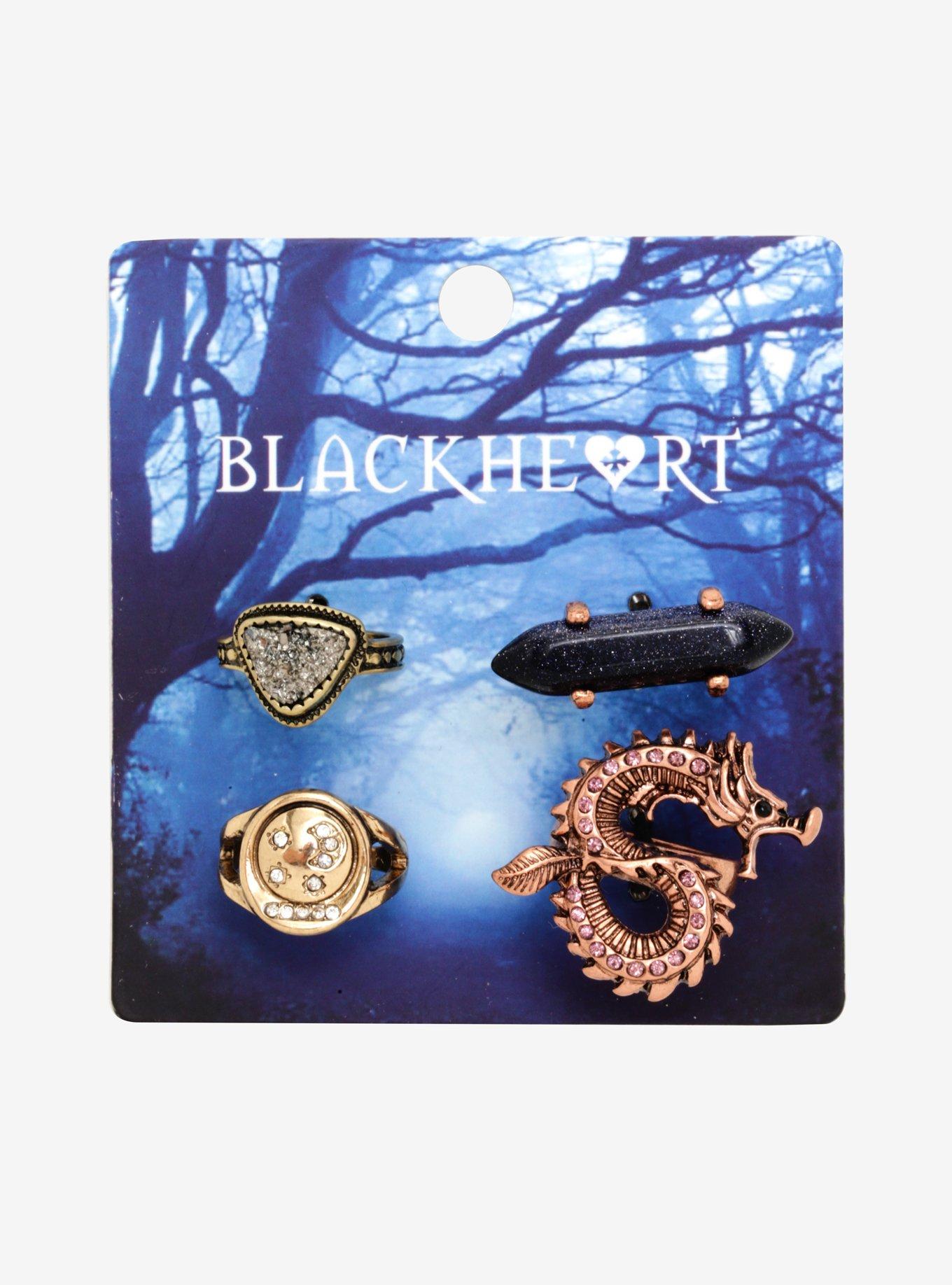 Blackheart Dragon Stone Ring Set, , alternate
