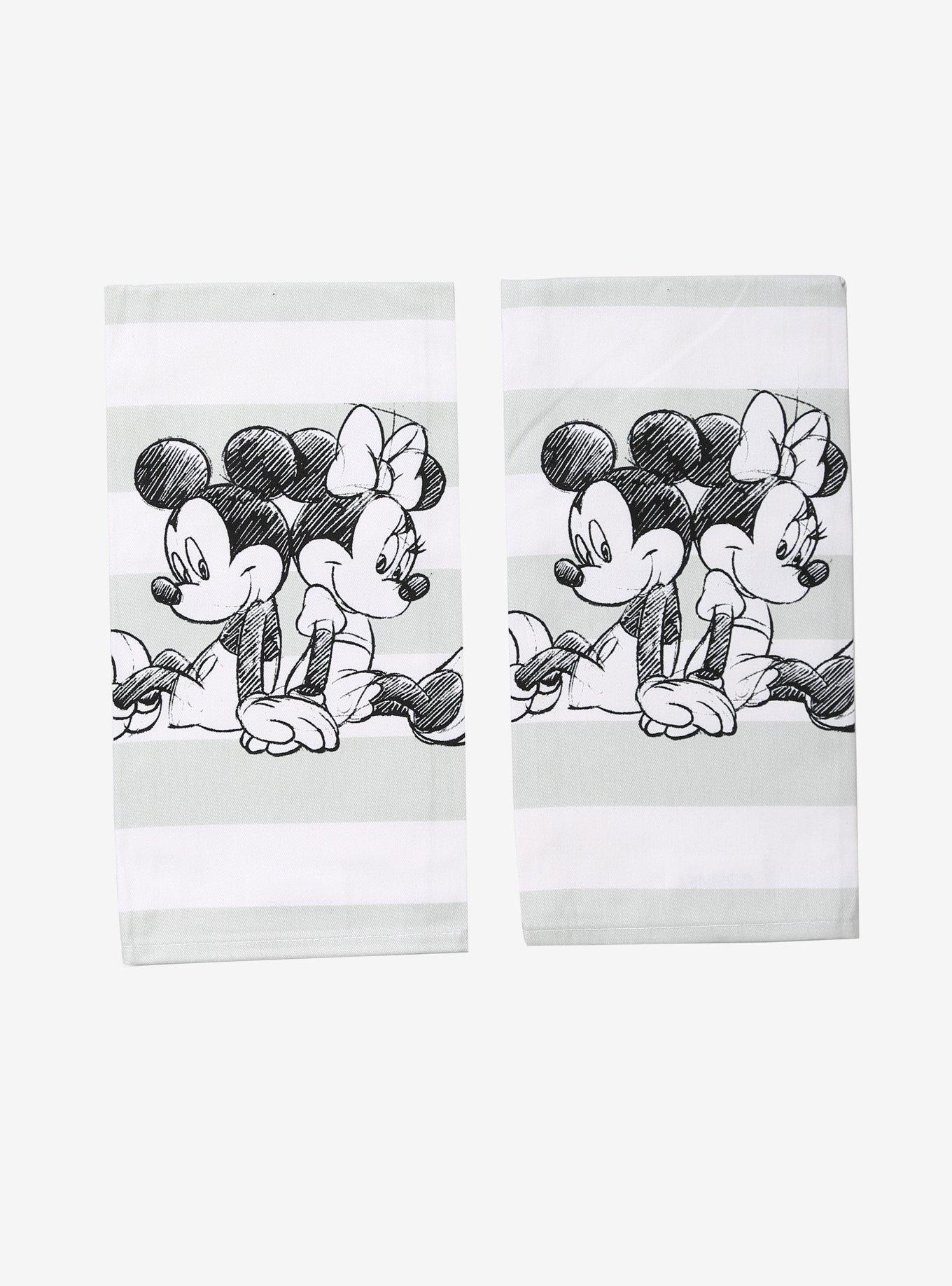 Disney Mickey Mouse & Minnie Mouse Striped Dish Towel Set, , alternate
