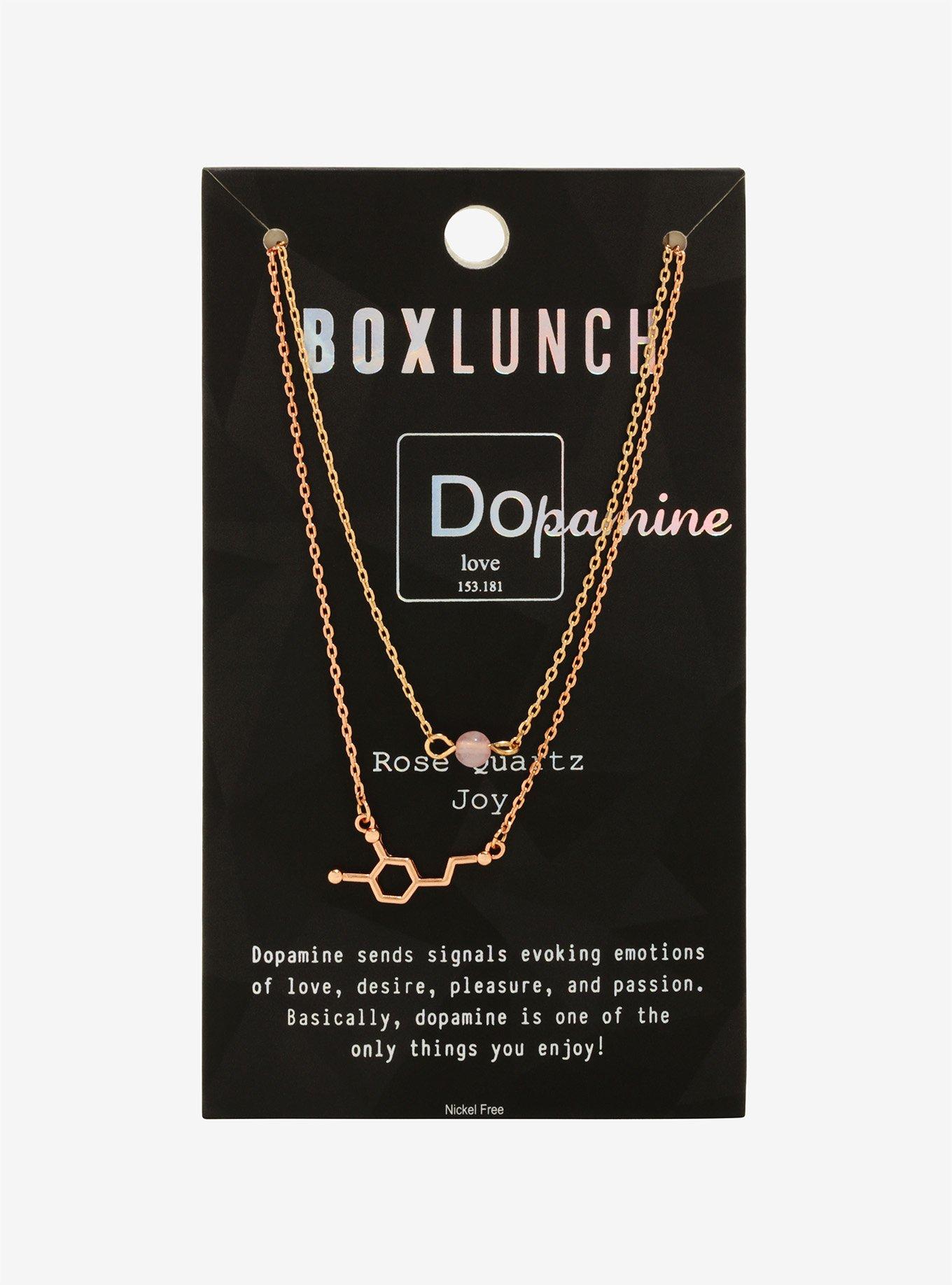 Dopamine Rose Quartz Molecule Structure Necklace Set - BoxLunch Exclusive, , alternate