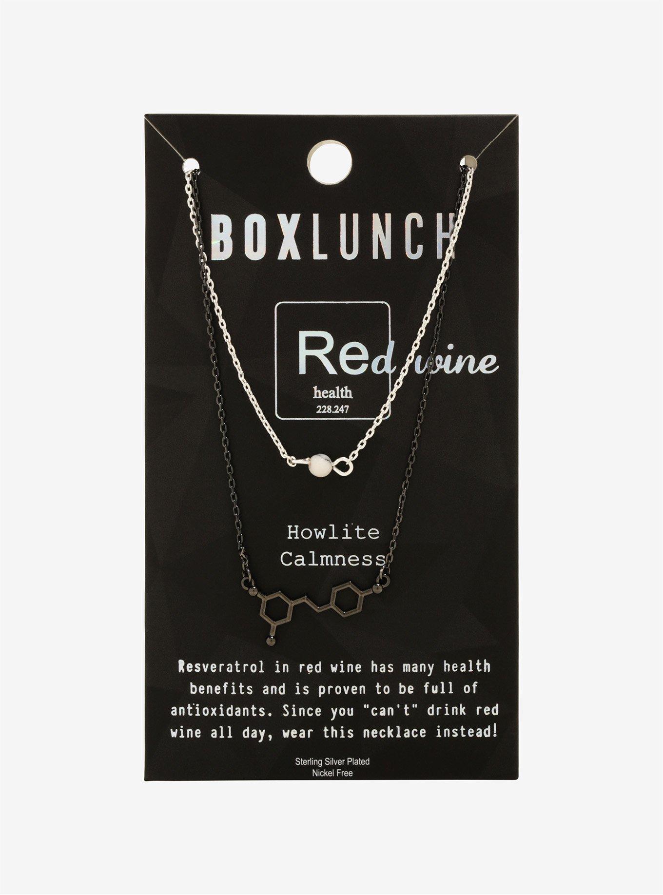 Red Wine Howlite Molecule Structure Necklace Set - BoxLunch Exclusive, , alternate