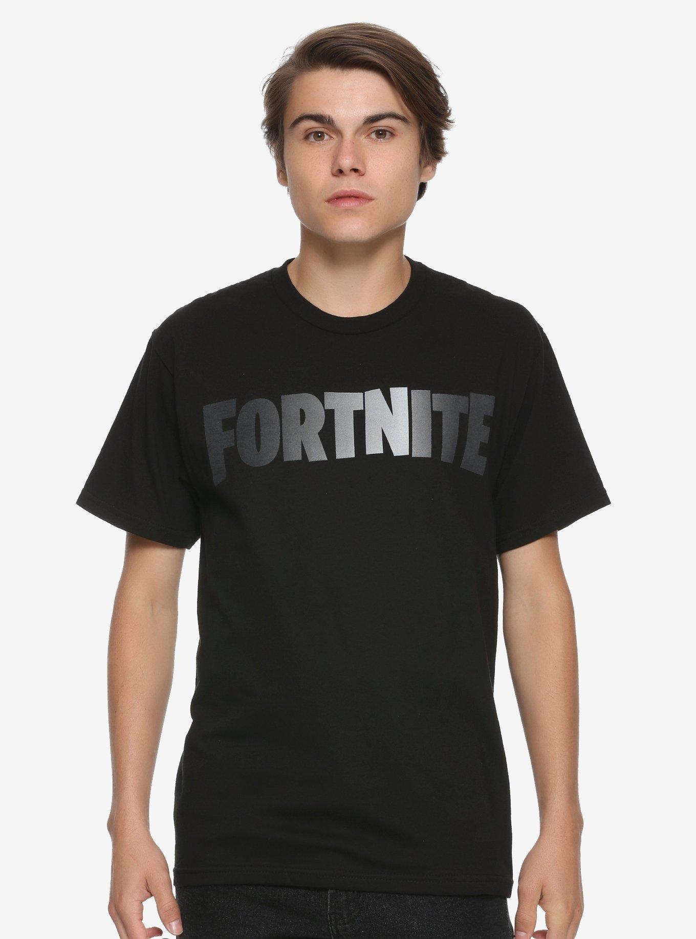 Fortnite Greyscale Logo T-Shirt, BLACK, alternate