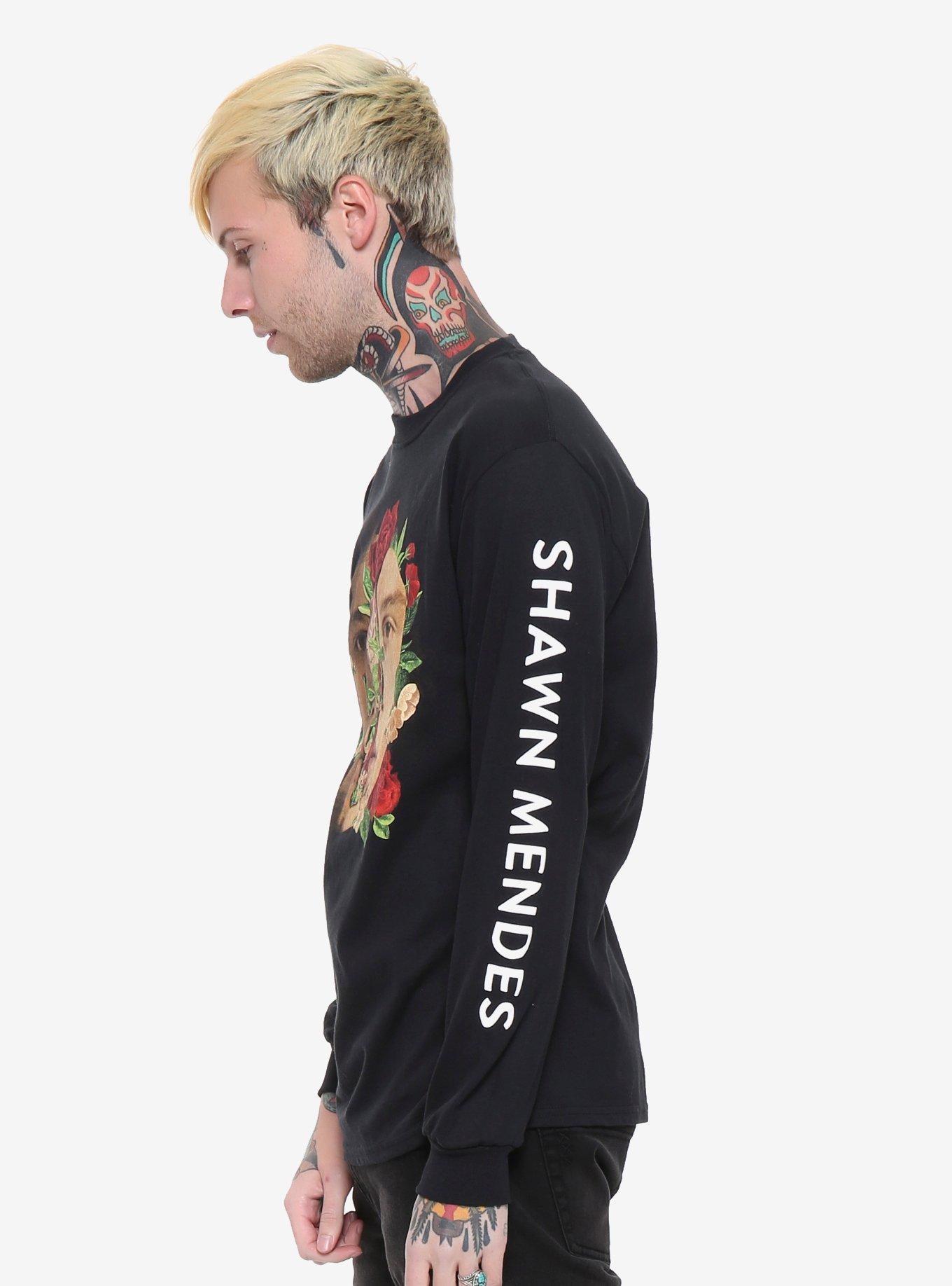 Shawn Mendes Flower Mask T-Shirt, BLACK, alternate