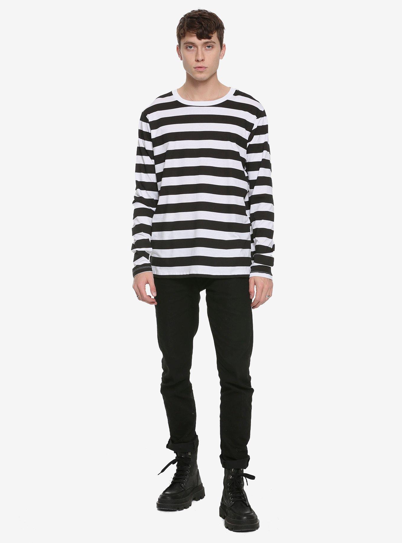 XXX Rude Black & White Striped Long-Sleeve T-Shirt