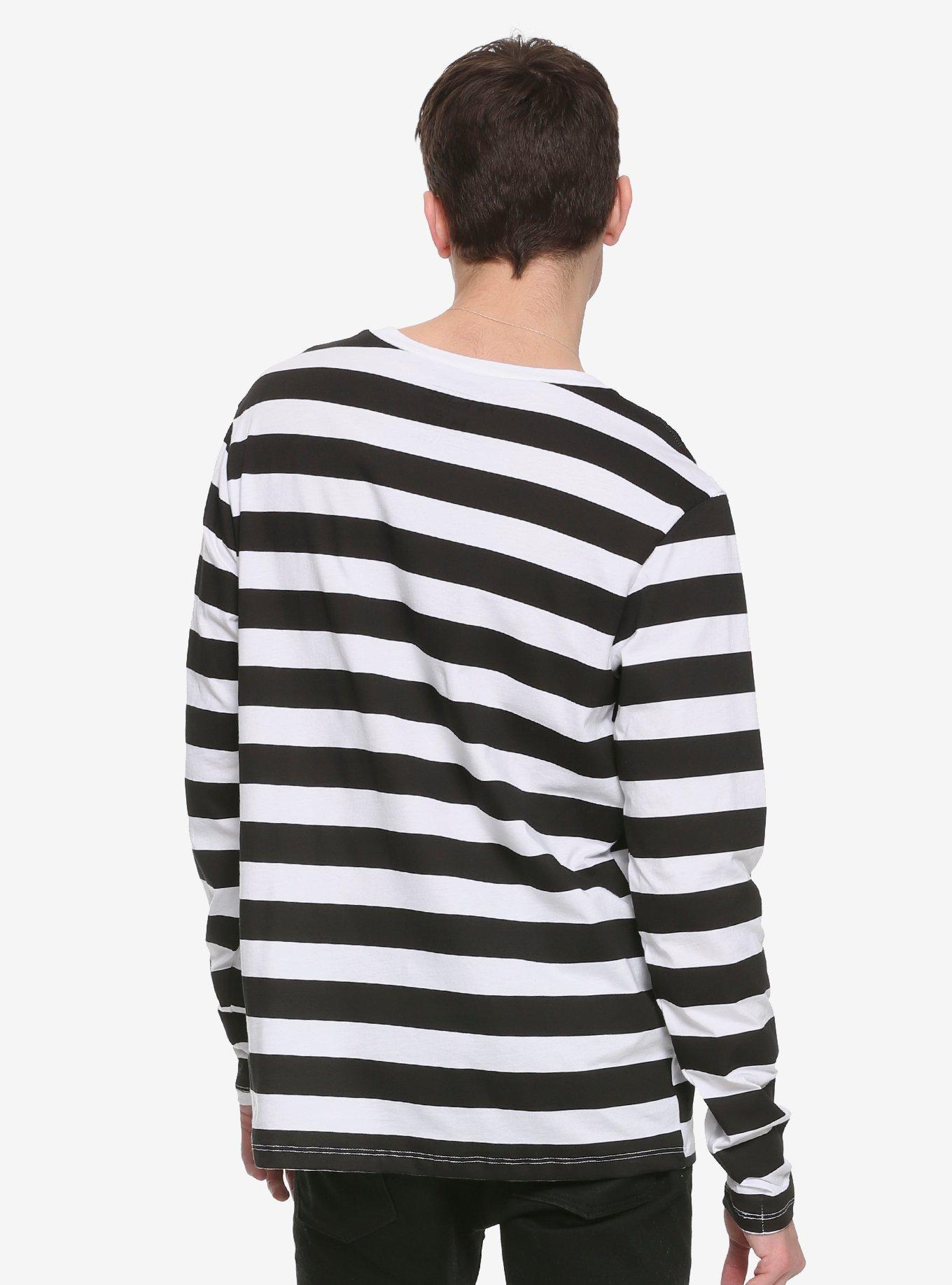 XXX Rude Black & White Striped Long-Sleeve T-Shirt