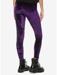 Blackheart Purple Velvet Leggings, , alternate