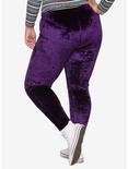 Blackheart Purple Velvet Leggings Plus Size, , alternate