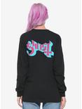 Ghost Metal Saxophone Long-Sleeve Girls T-Shirt, BLACK, alternate