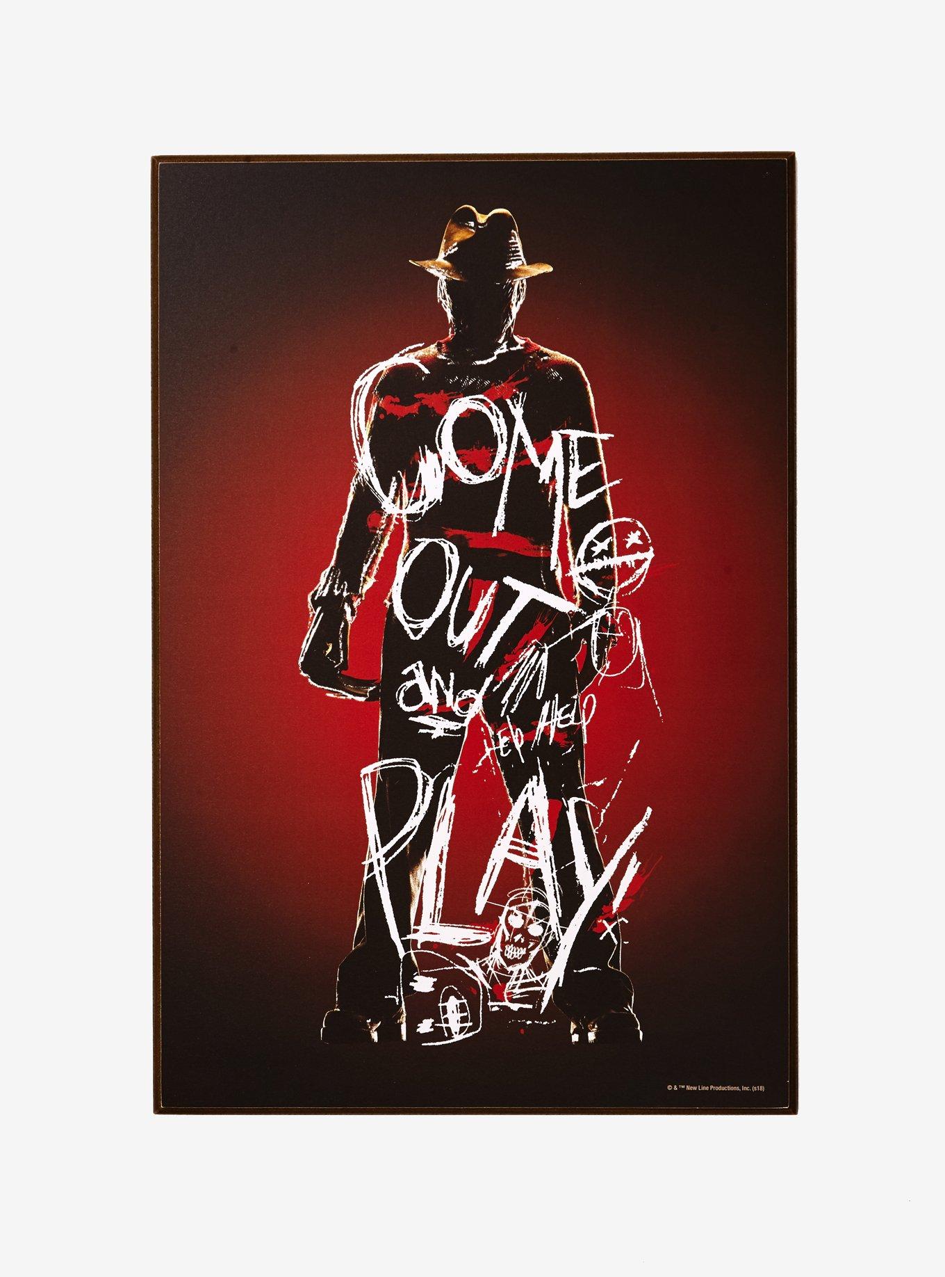 A Nightmare On Elm Street Freddy Krueger Come Out And Play Wood Wall Poster, , alternate