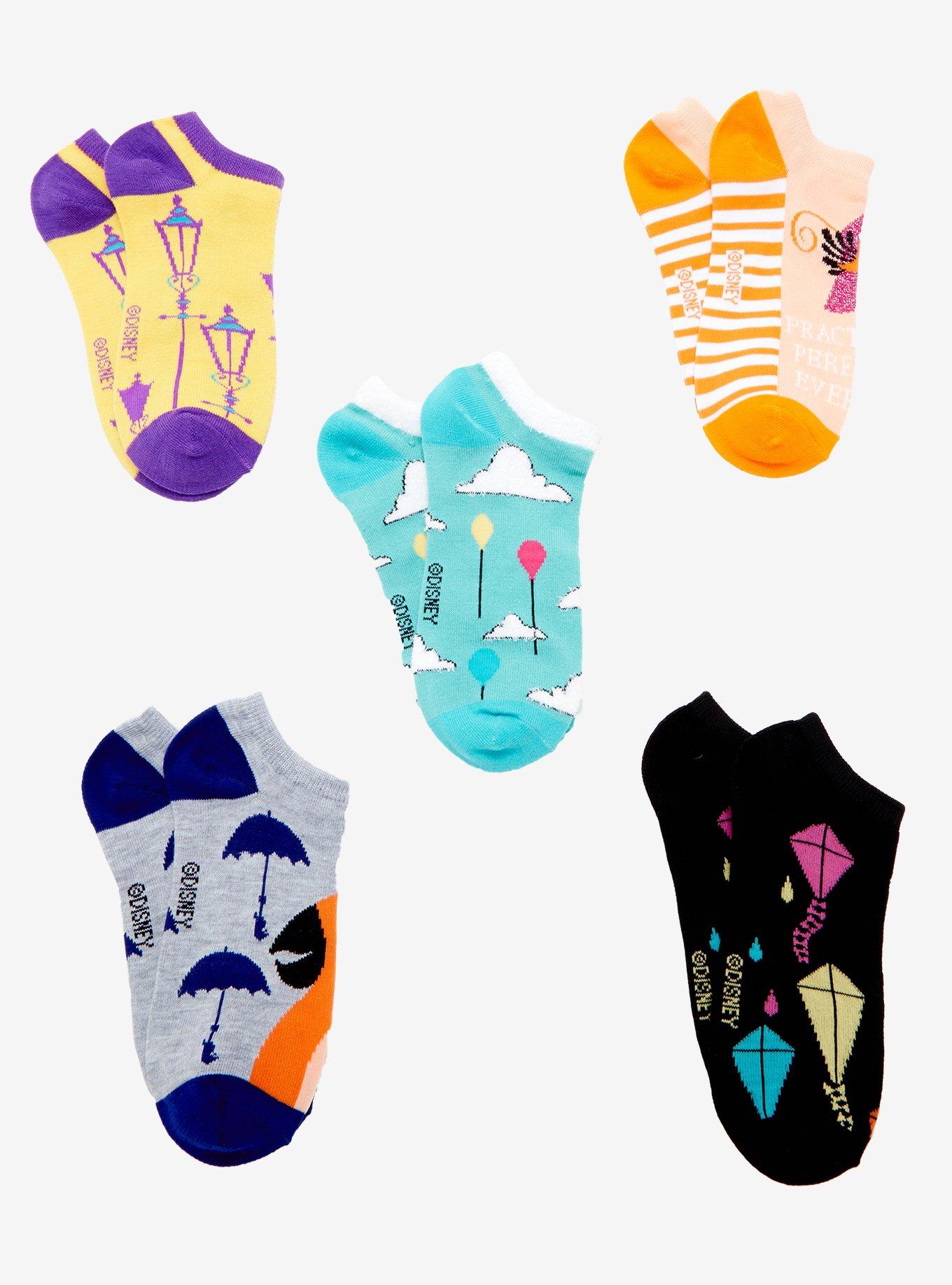Disney Mary Poppins Returns No-Show Socks 5 Pair, , alternate