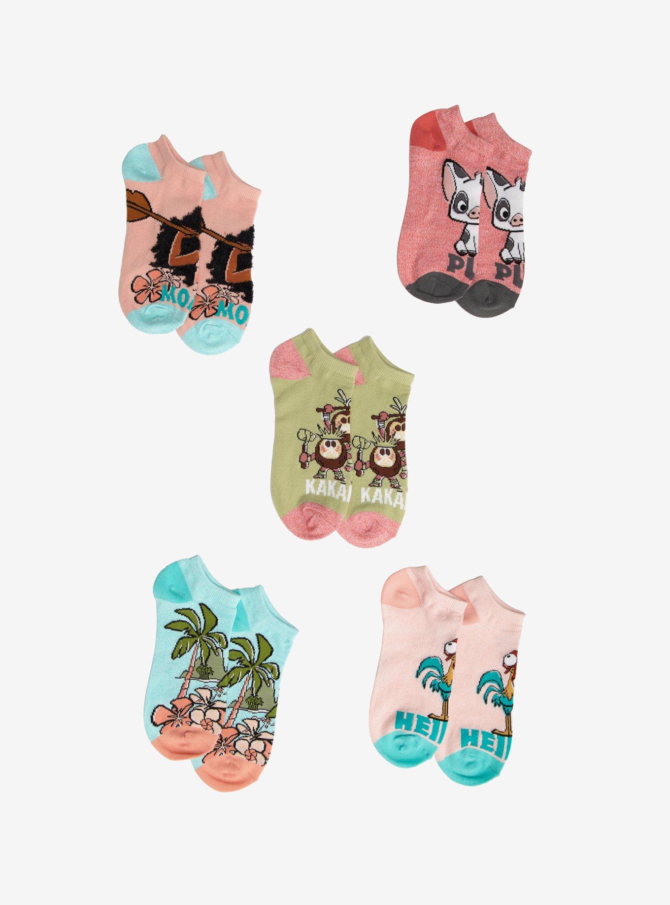 Disney Moana Tropical Characters Ankle Sock Set, , alternate