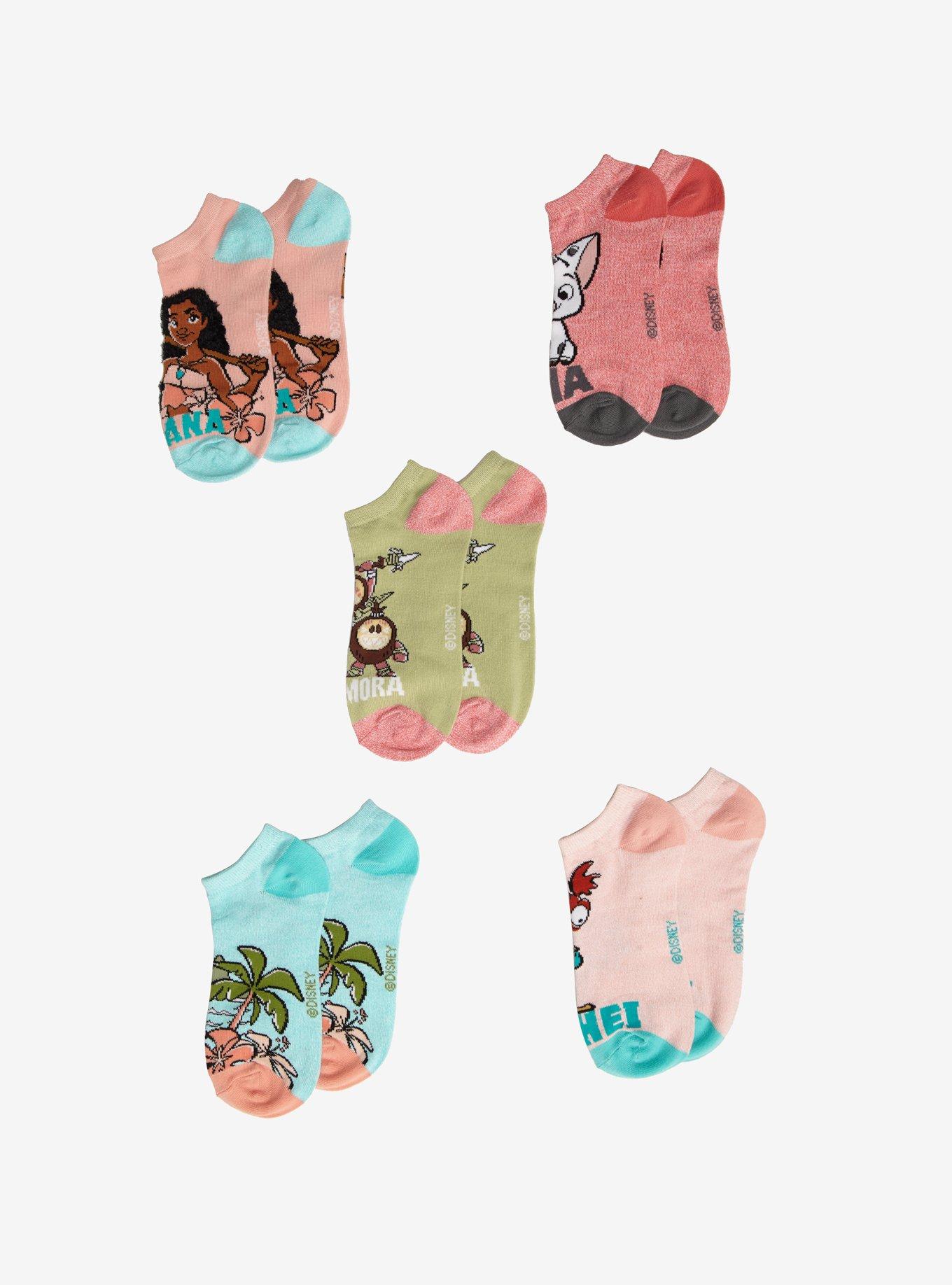 Disney Moana Tropical Characters Ankle Sock Set, , alternate