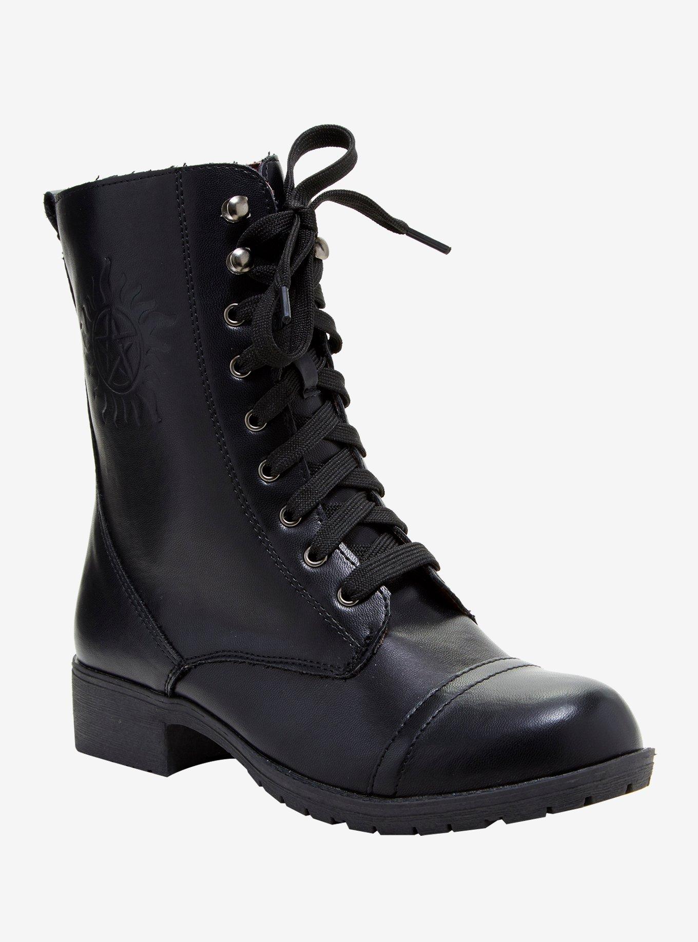 Supernatural Embossed Anti-Possession Combat Boots, , alternate