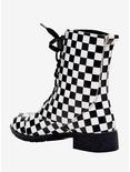 Black & White Checkered Combat Boots, , alternate