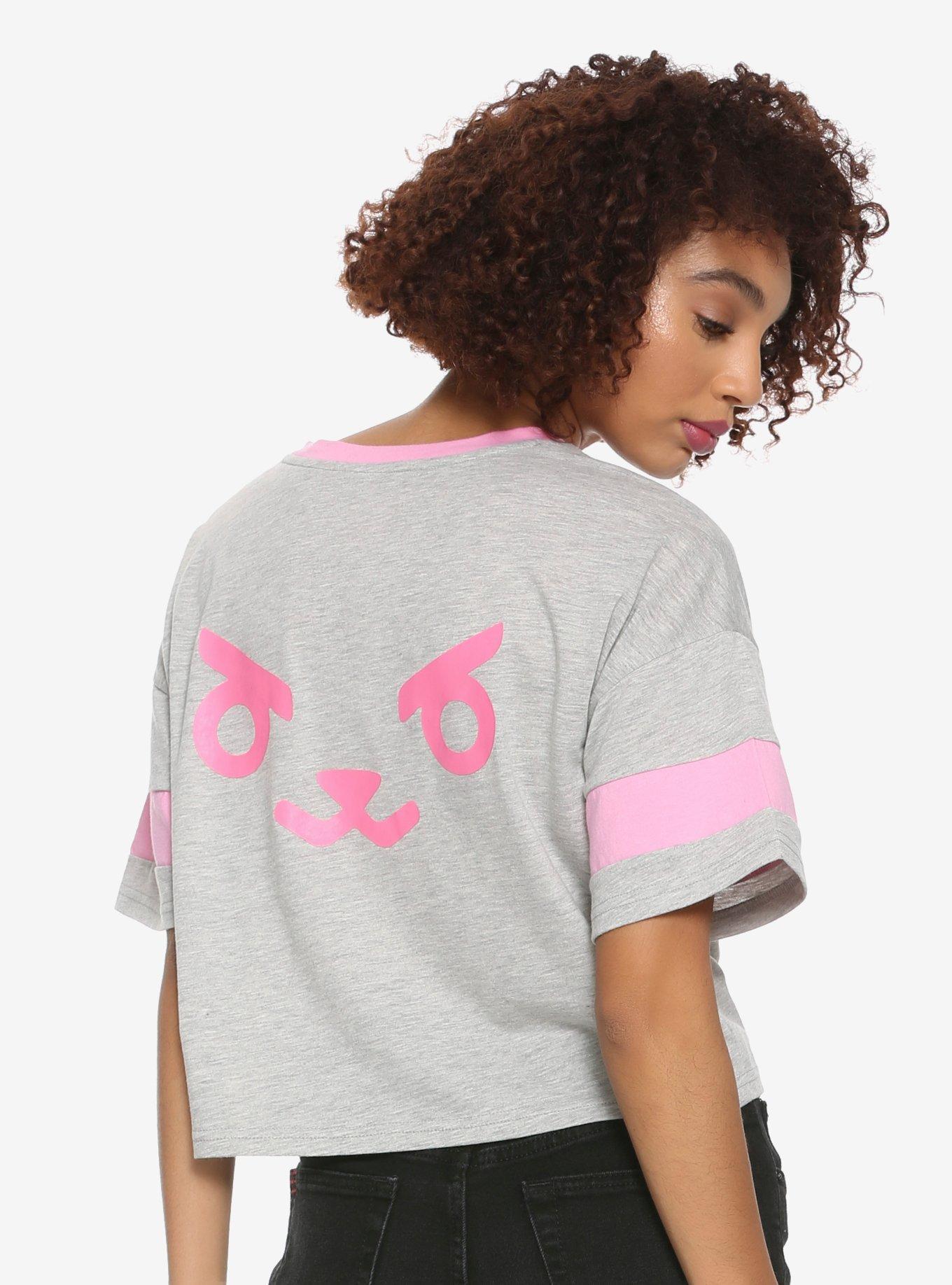 Her Universe Overwatch D.Va Girls Crop T-Shirt, PINK, alternate