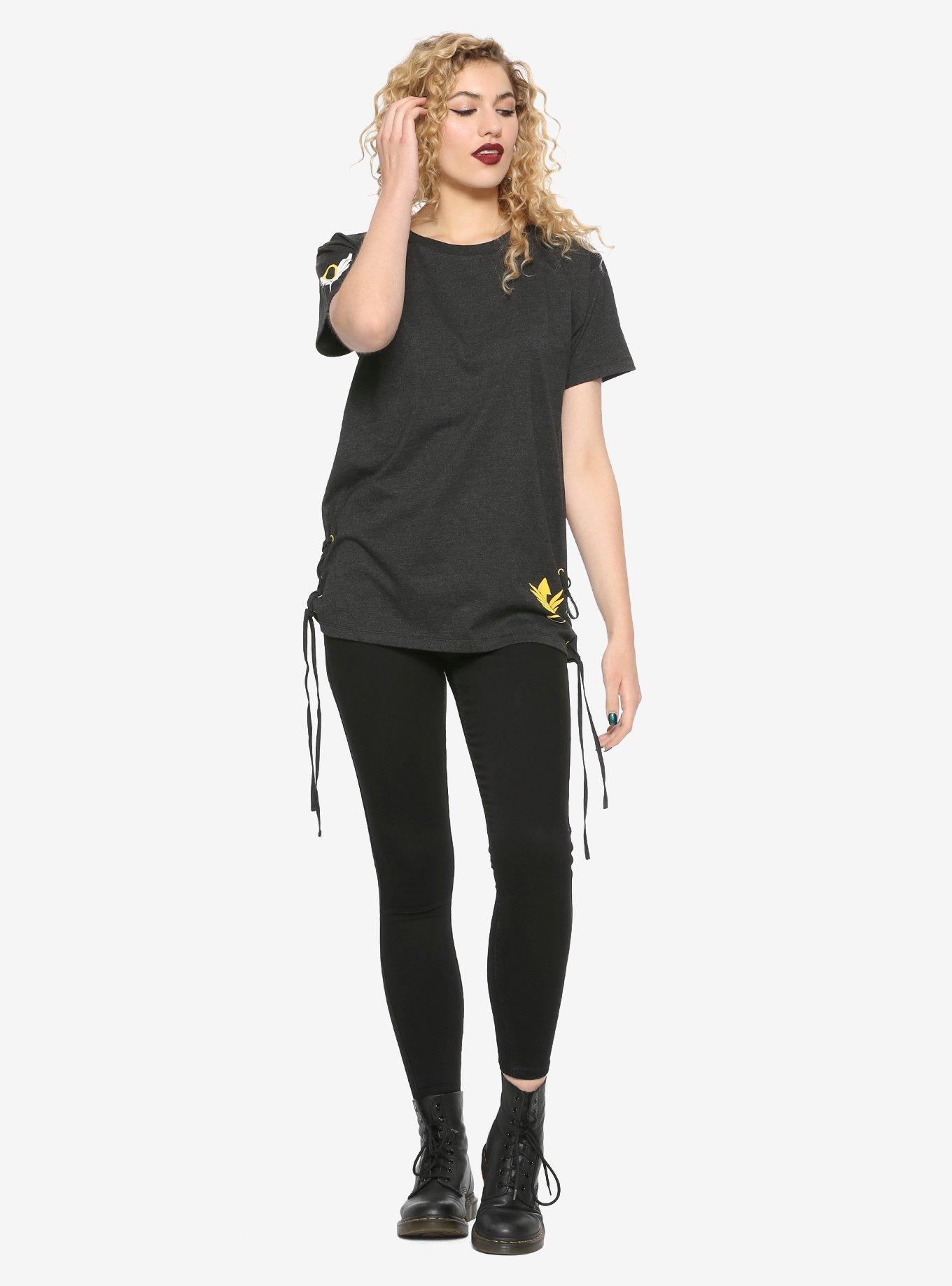 Her Universe Overwatch Mercy Side Lace-Up Girls T-Shirt, , alternate