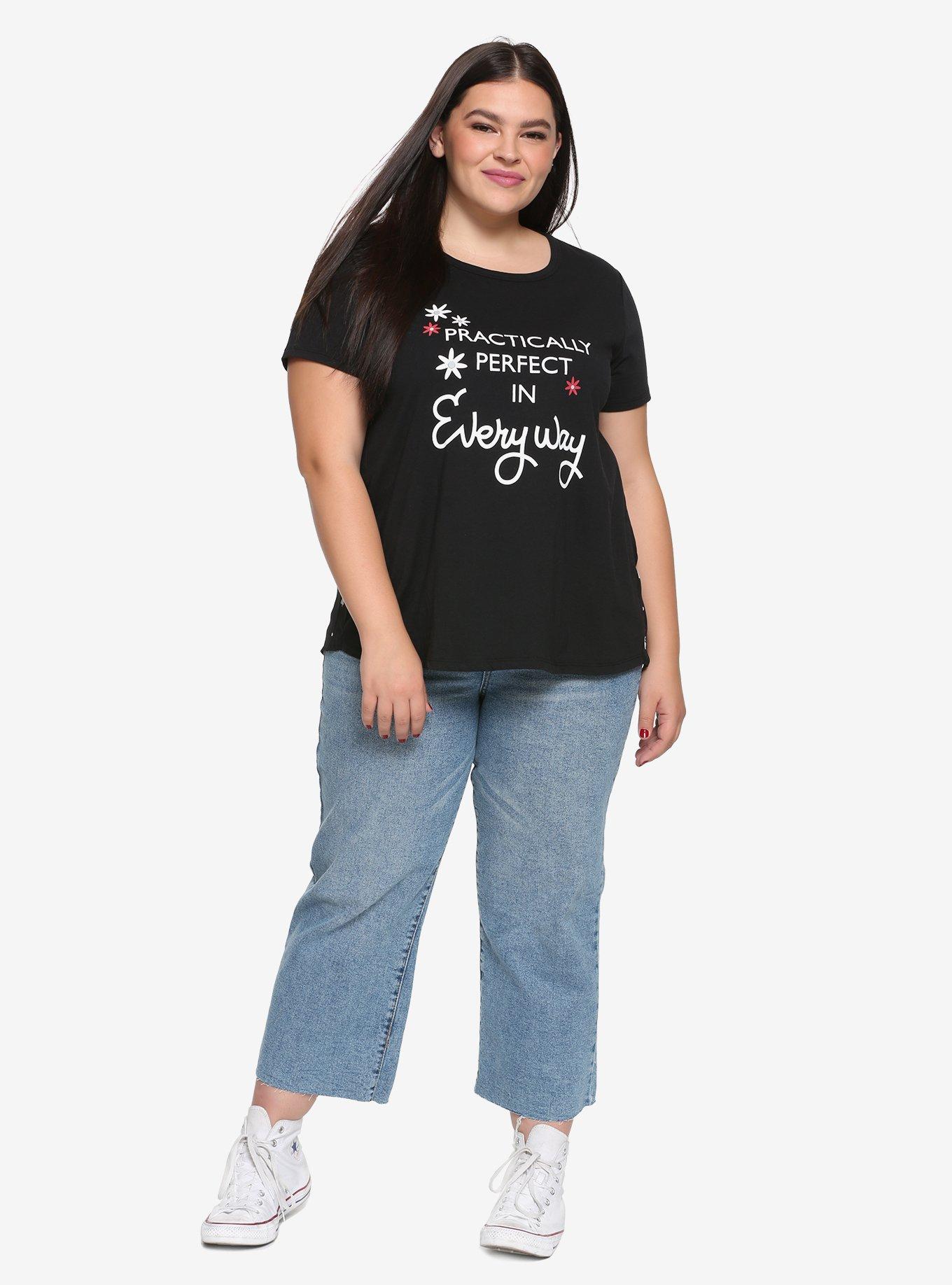 Her Universe Disney Mary Poppins Returns Practically Perfect Chiffon Back Girls Top Plus Size, , alternate