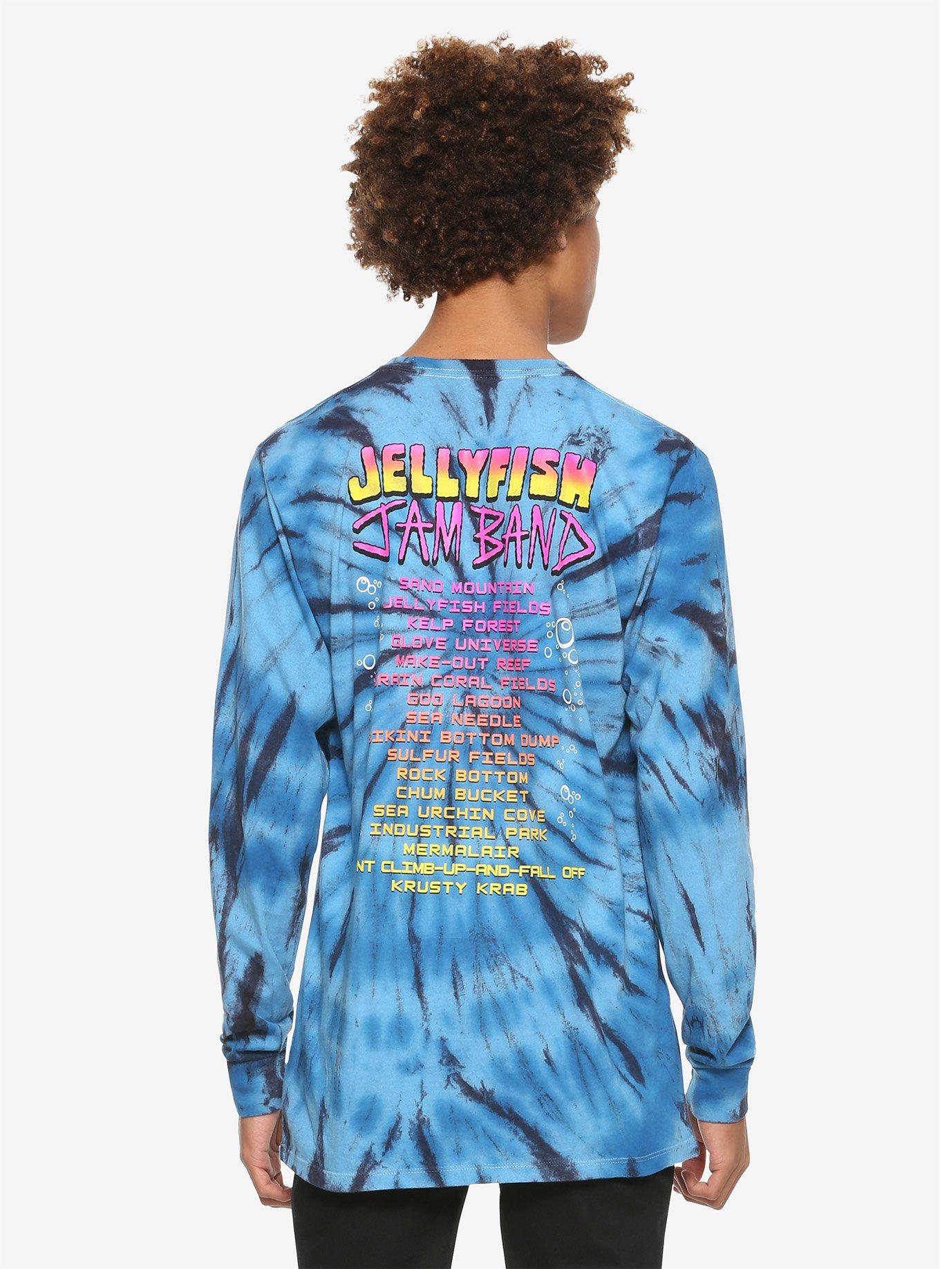 SpongeBob SquarePants Jellyfish Jam Band Tie-Dye Long-Sleeve T-Shirt, MULTI TIE DYE, alternate