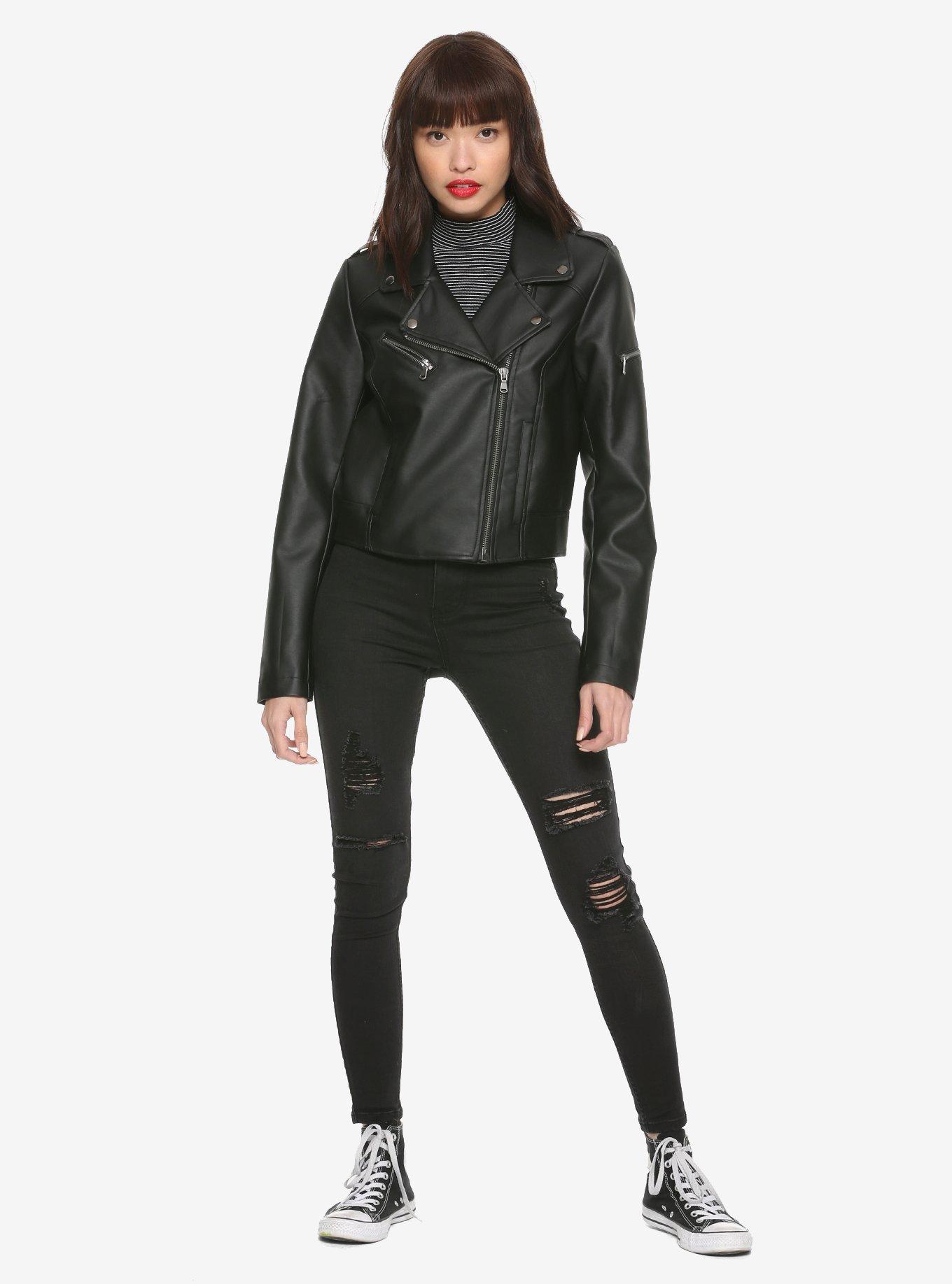 Riverdale Southside Serpents Faux Leather Girls Jacket Hot Topic Exclusive, BLACK, alternate