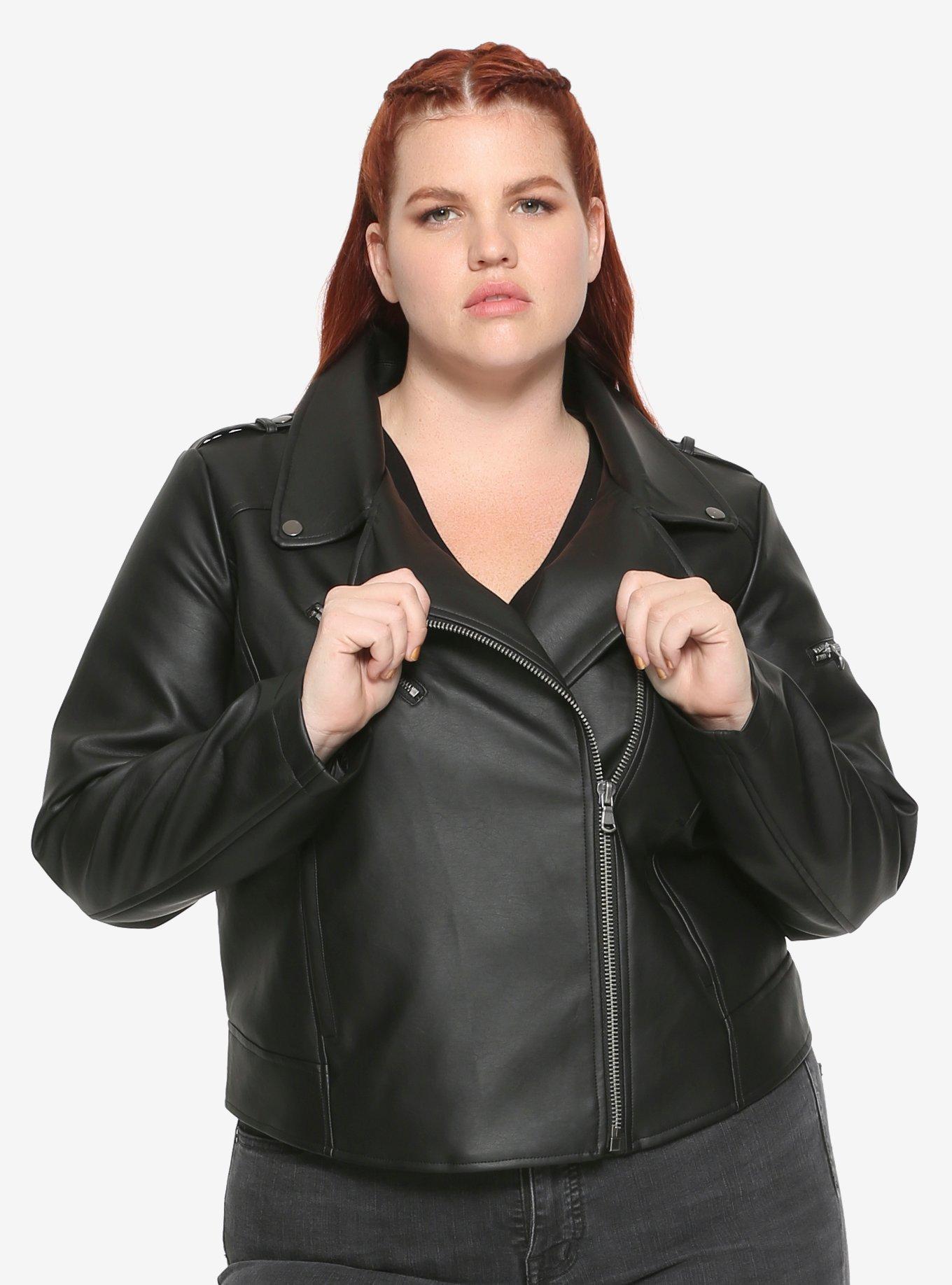 Riverdale Southside Serpents Faux Leather Girls Jacket Plus Size Hot Topic Exclusive, BLACK, alternate