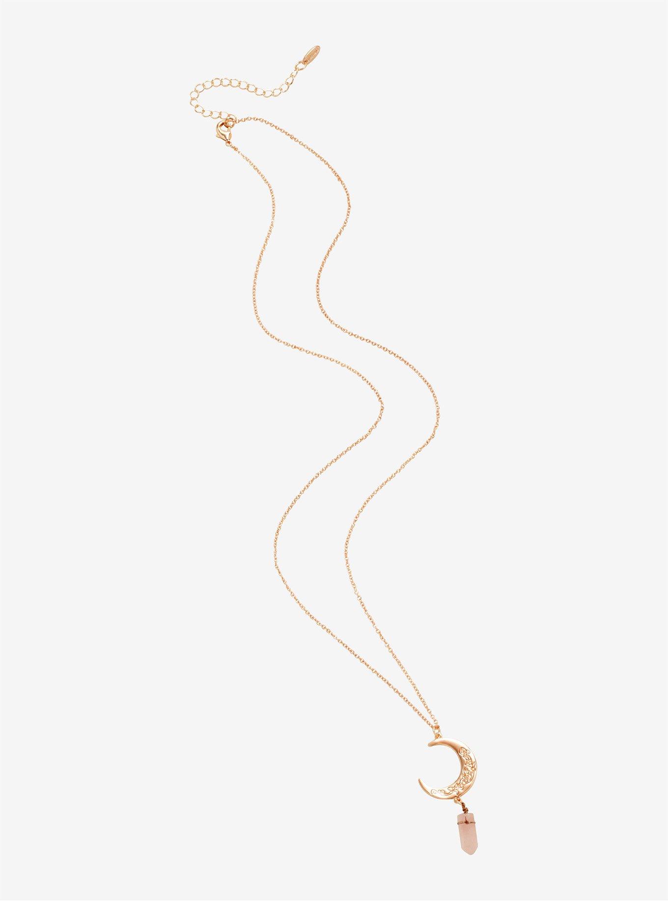 Sailor Moon Rose Gold Quartz Necklace - BoxLunch Exclusive, , alternate