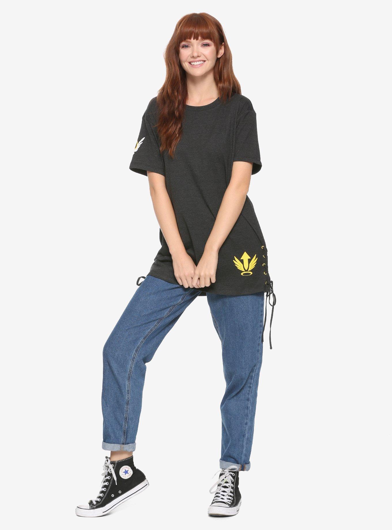 Overwatch Mercy Side Lace-Up T-Shirt, , alternate