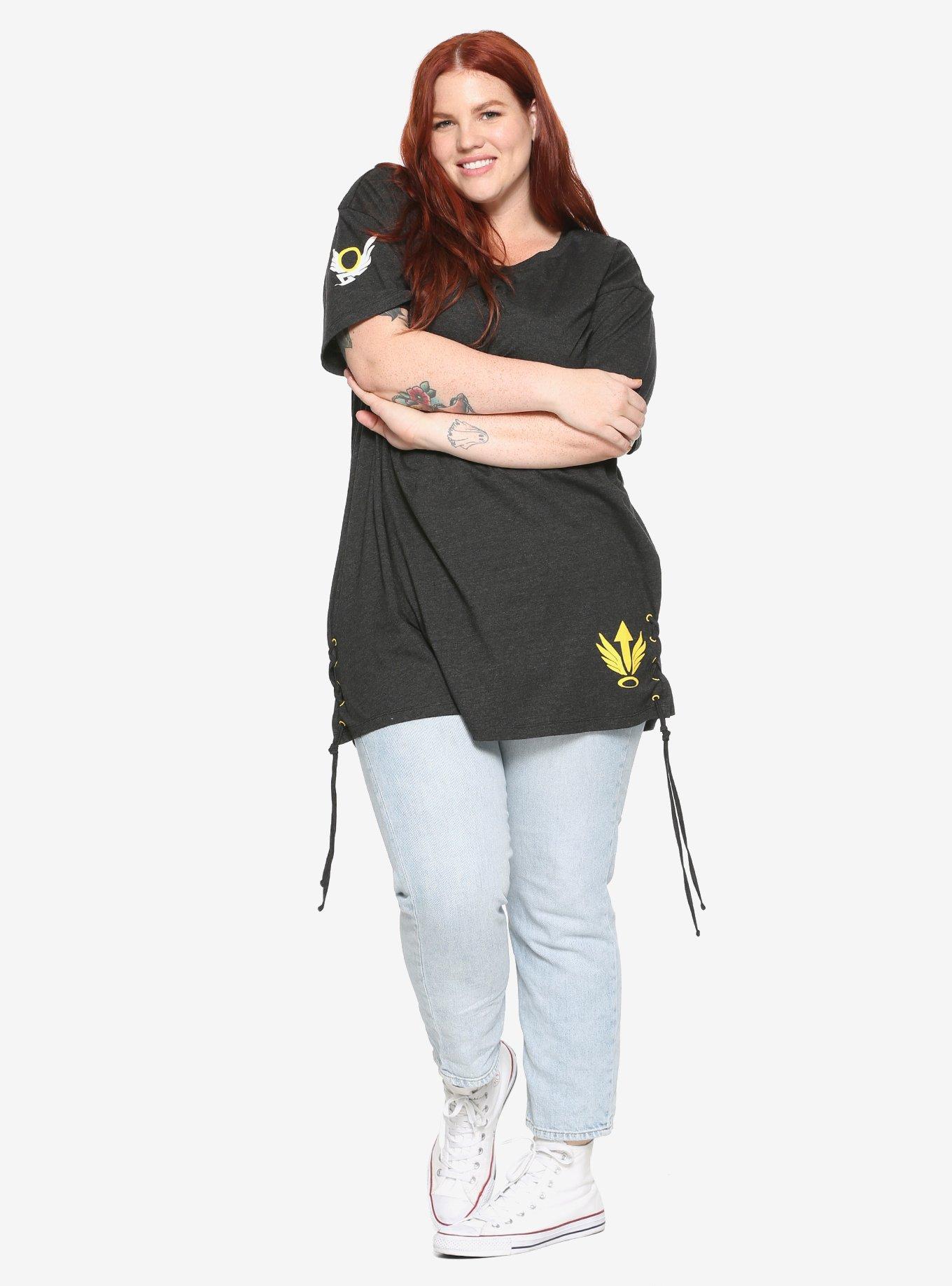 Overwatch Mercy Side Lace-Up T-Shirt Plus Size, , alternate