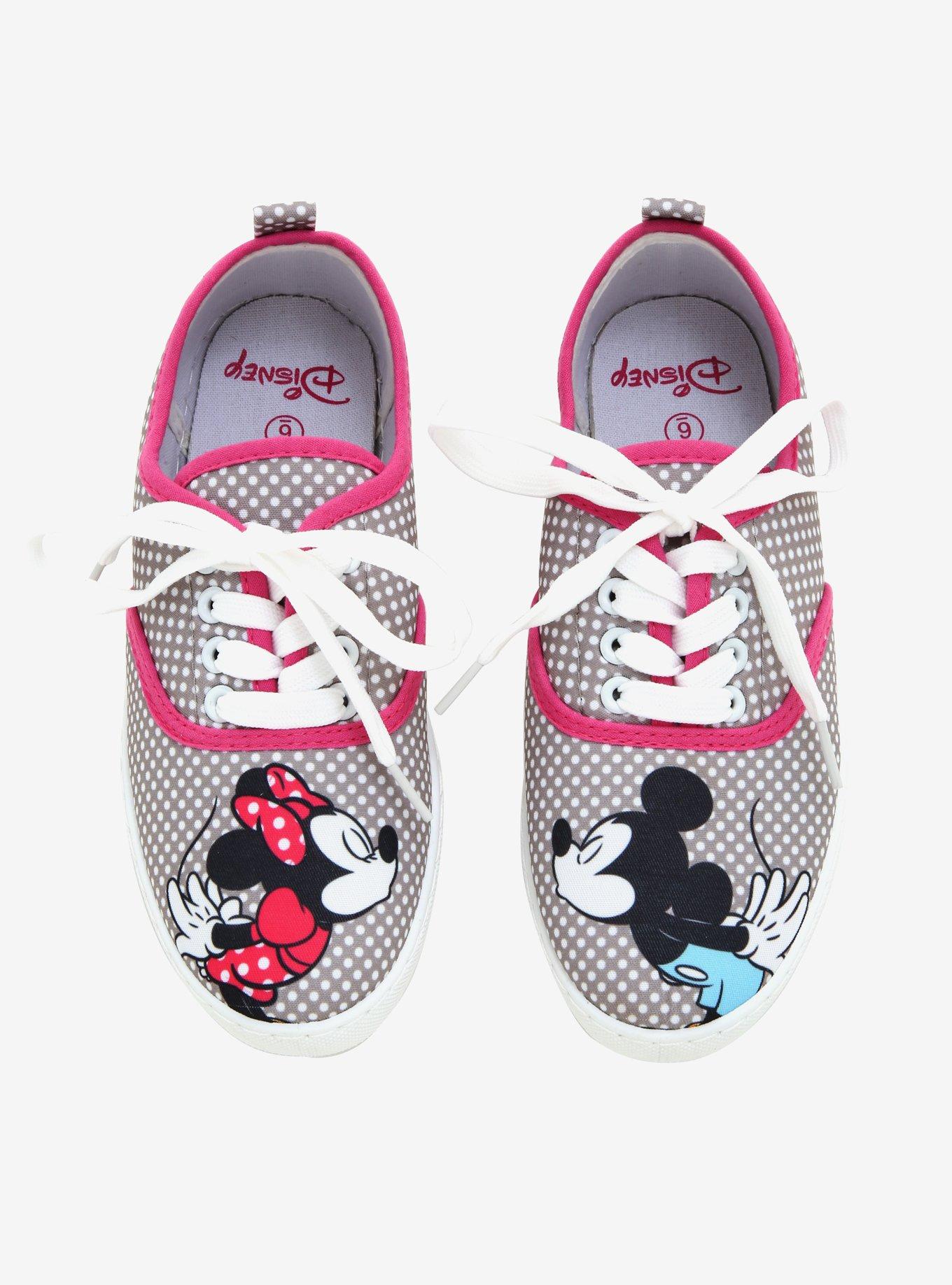 Disney Mickey Mouse & Minnie Mouse Kissing Lace-Up Sneakers, , alternate