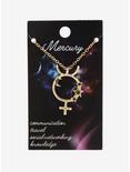Mercury CZ Stone Symbol Pendant Necklace, , alternate