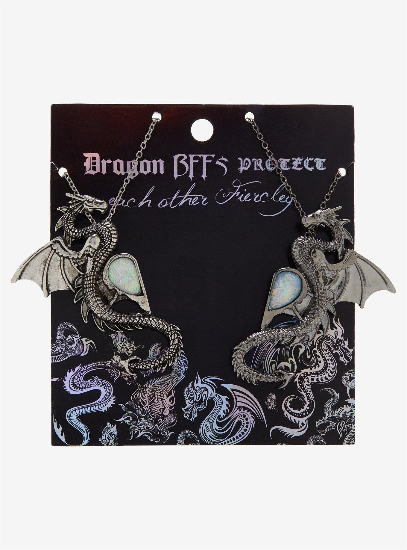 Dragon Moonstone Best Friend Necklace Set, , alternate