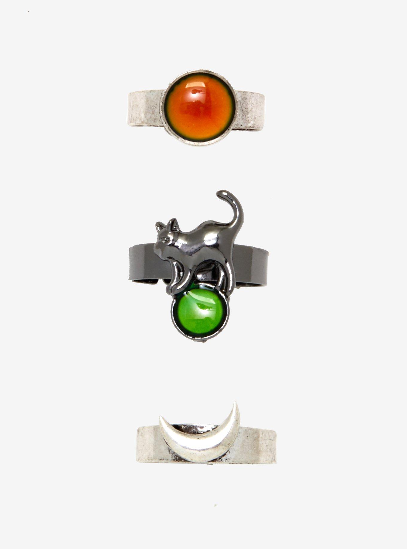 Black Cat Mood Ring Set, , alternate