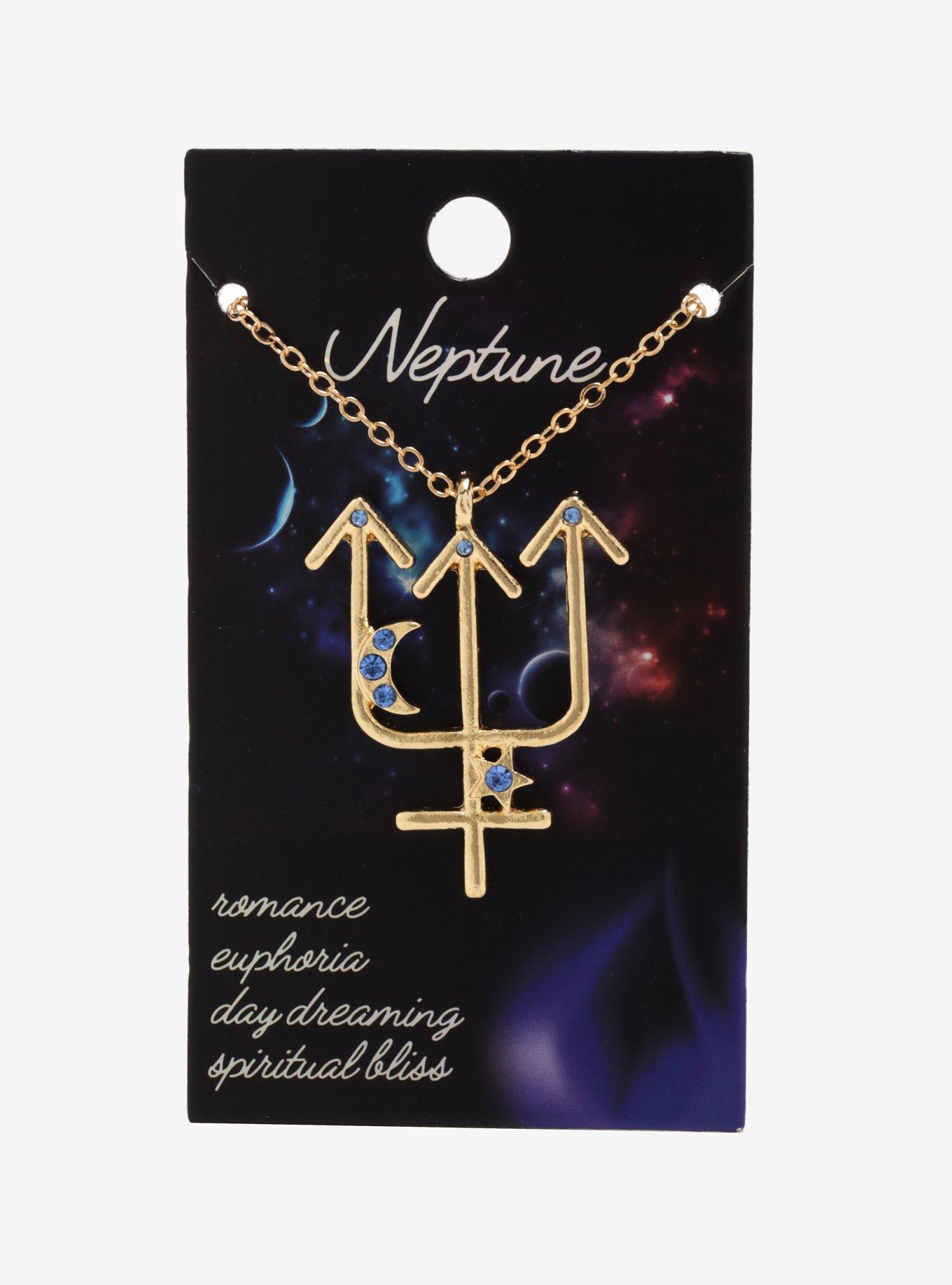 Planet Neptune Symbol Necklace, , alternate