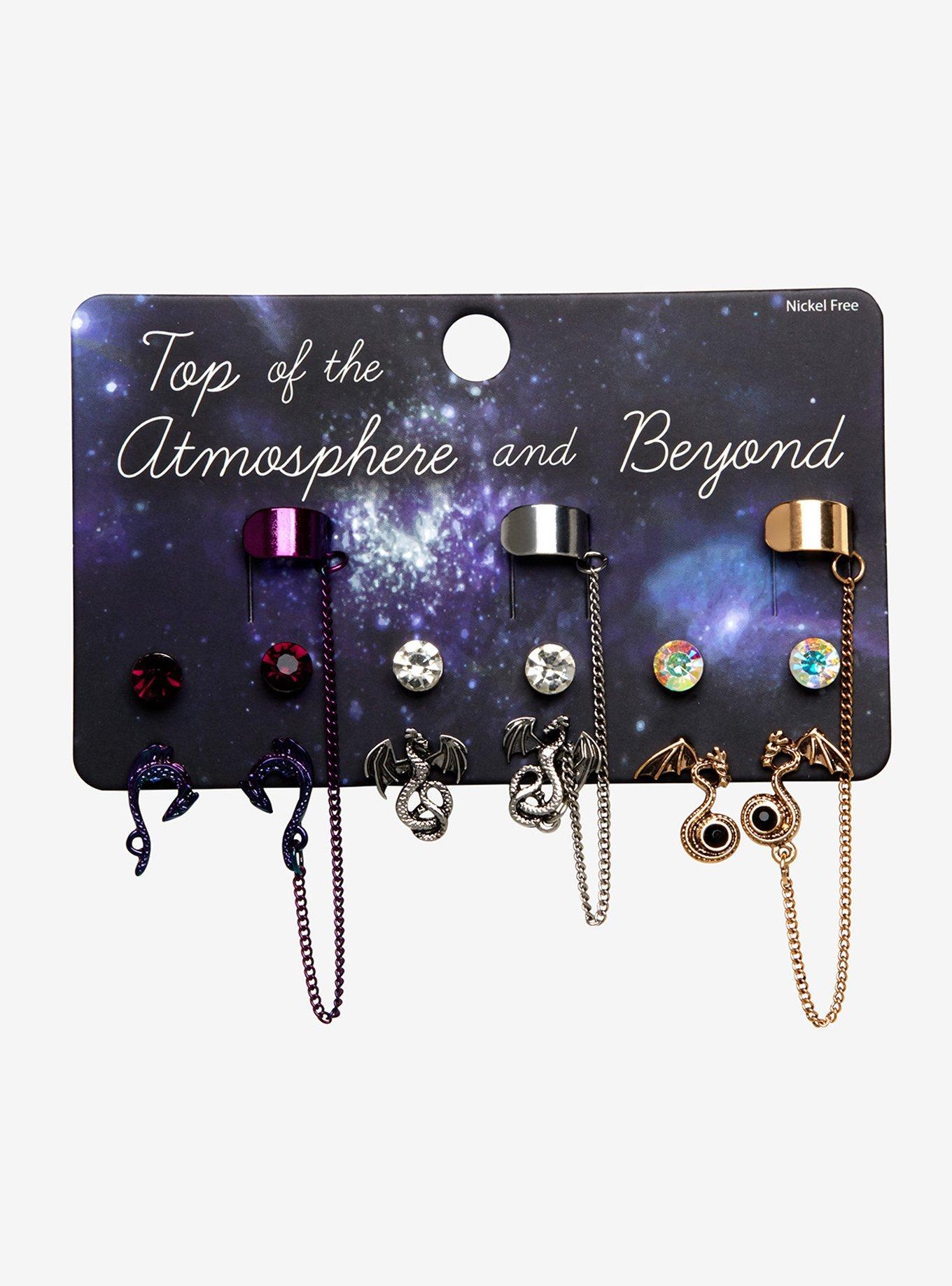 Dragon Cuff Earring Set, , alternate