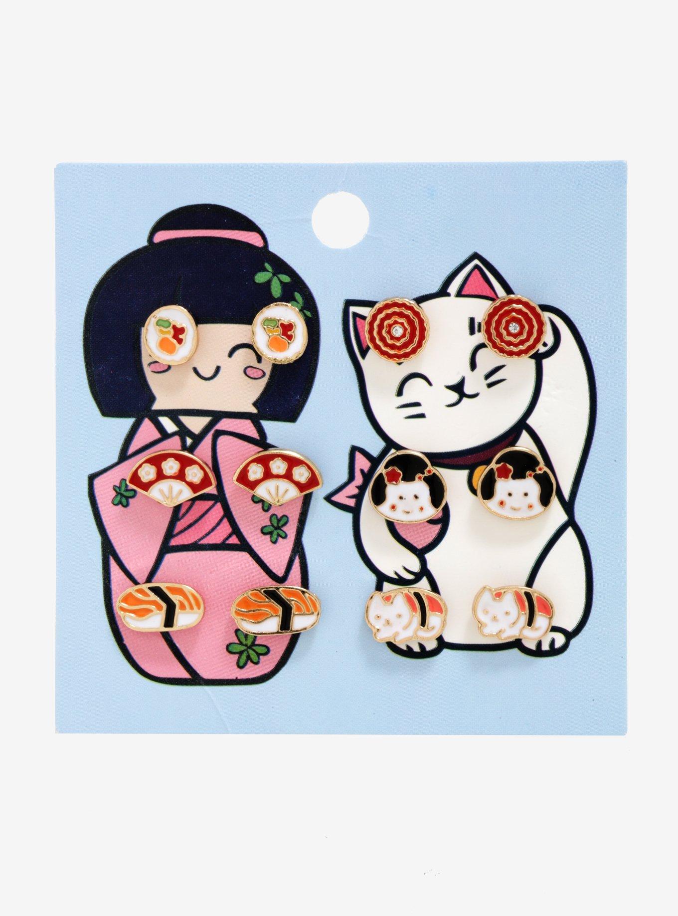 Sushi Cats Earring Set, , alternate
