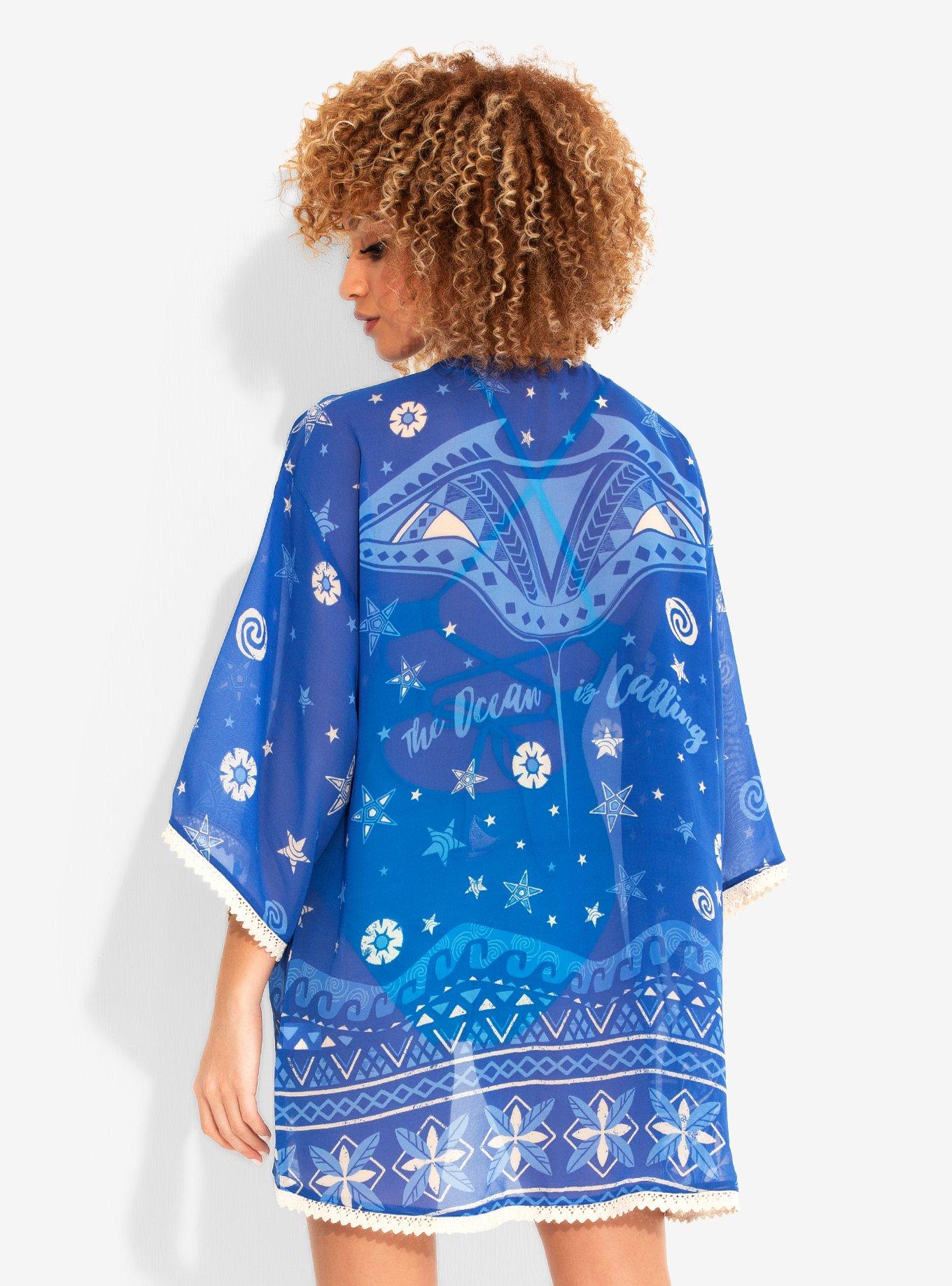 Disney Moana The Ocean Is Calling Chiffon Short Duster, BLUE, alternate