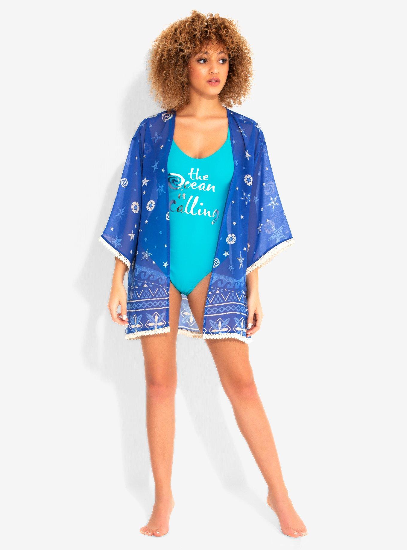 Disney Moana The Ocean Is Calling Chiffon Short Duster, BLUE, alternate