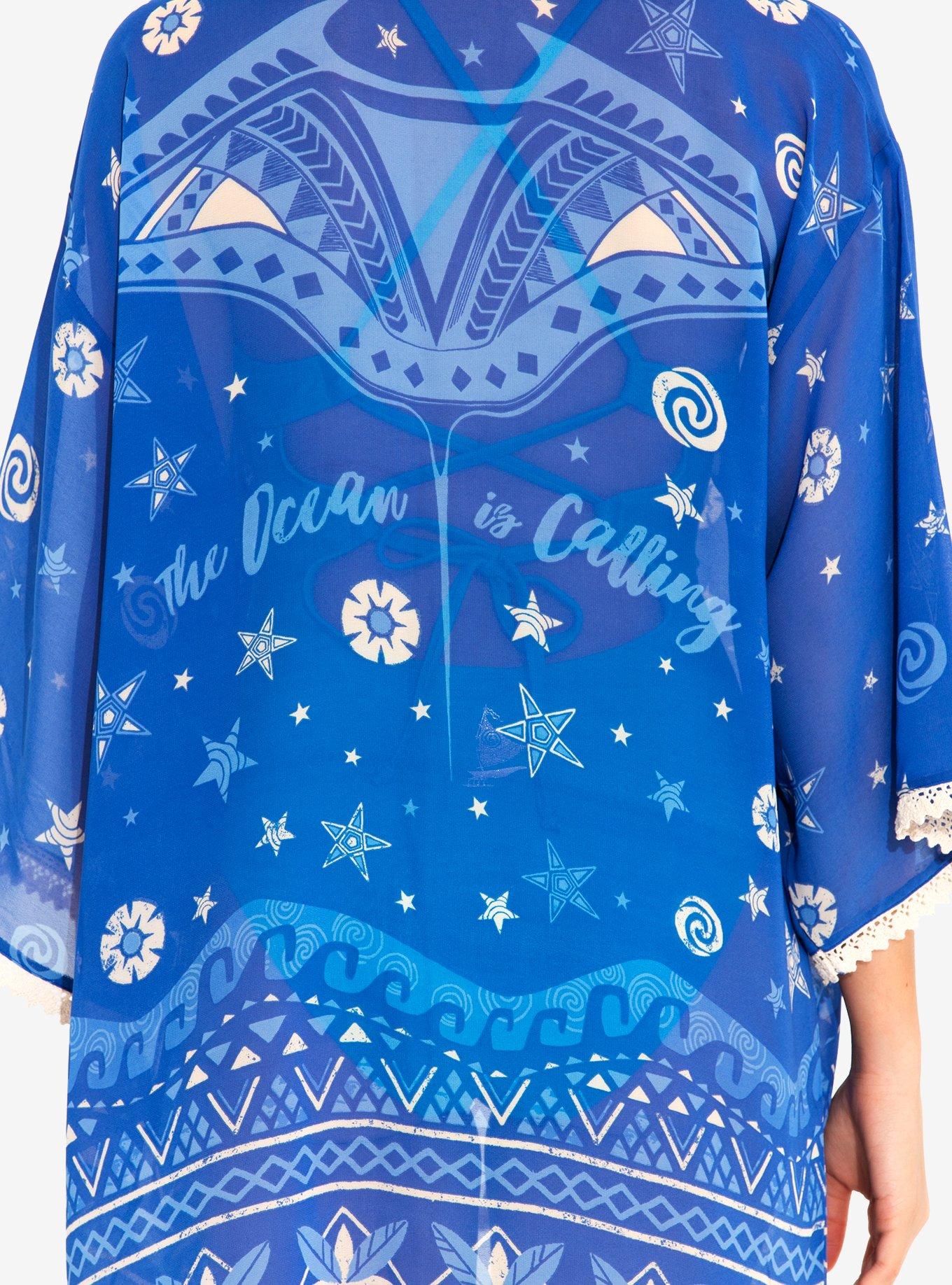 Disney Moana The Ocean Is Calling Chiffon Short Duster, BLUE, alternate