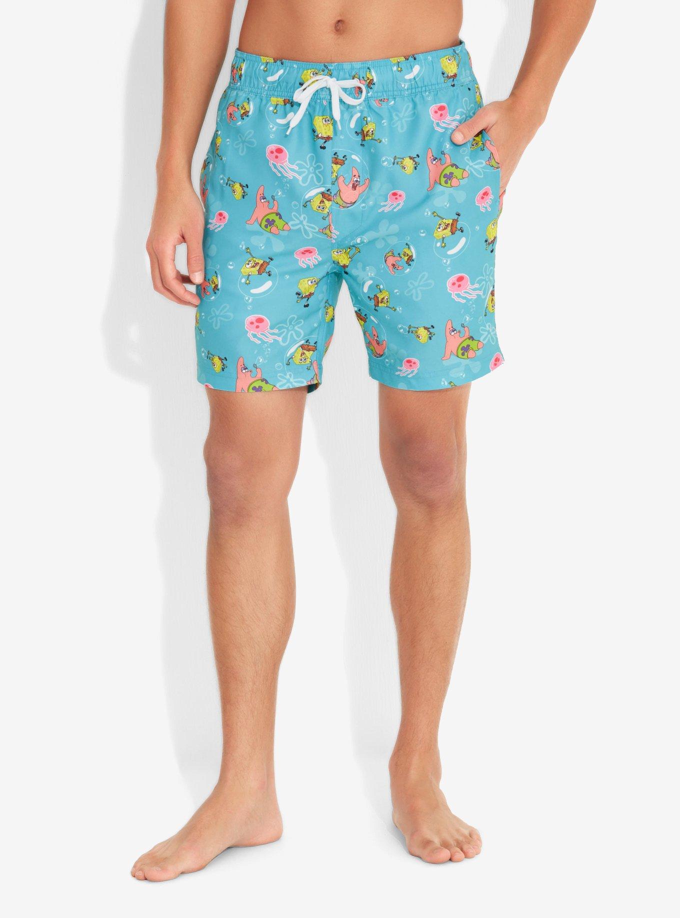 SpongeBob SquarePants Blowing Bubbles Swim Trunks, BLUE, alternate