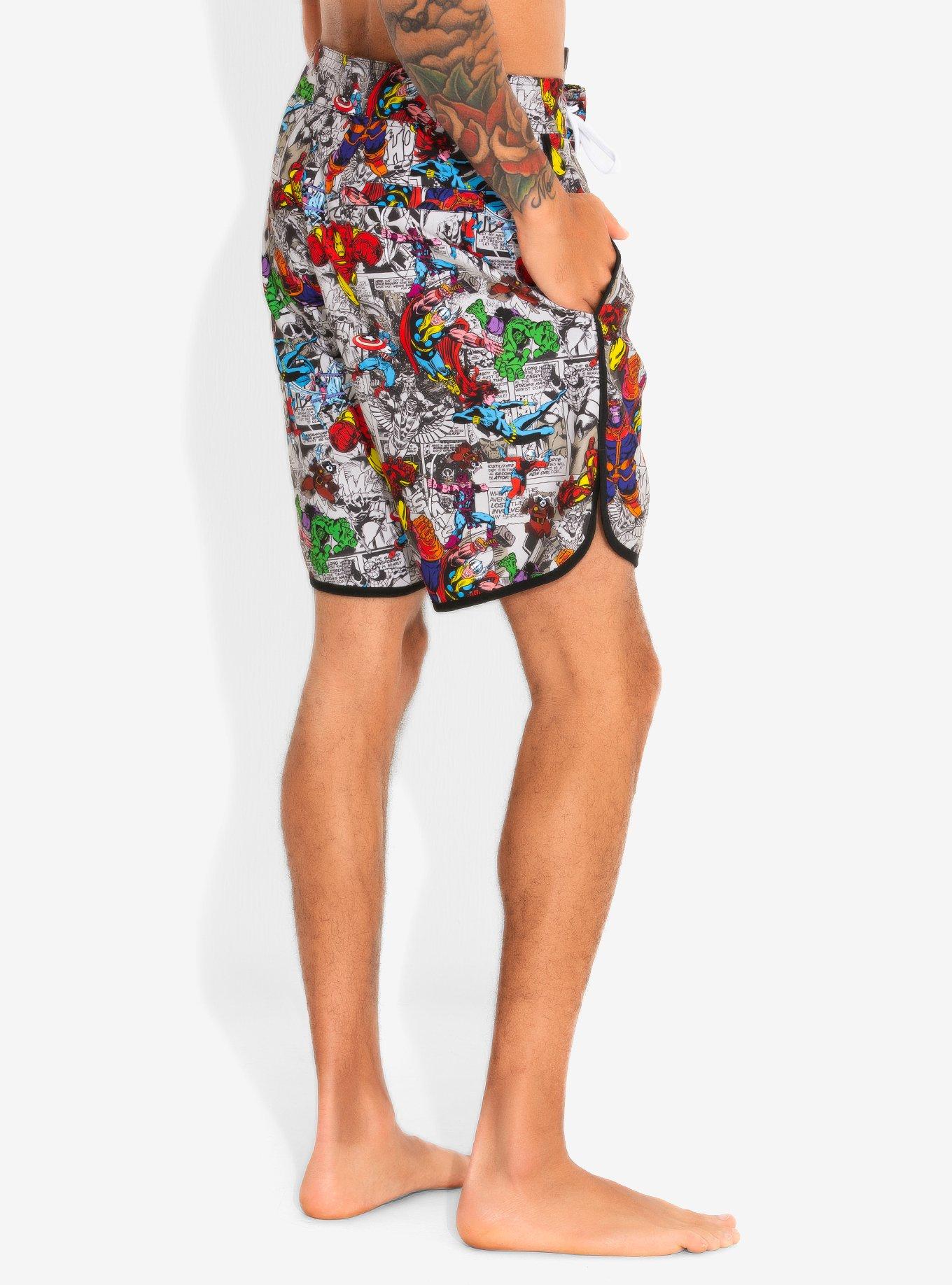 Marvel The Avengers Comic Book Swim Trunks, MULTI, alternate