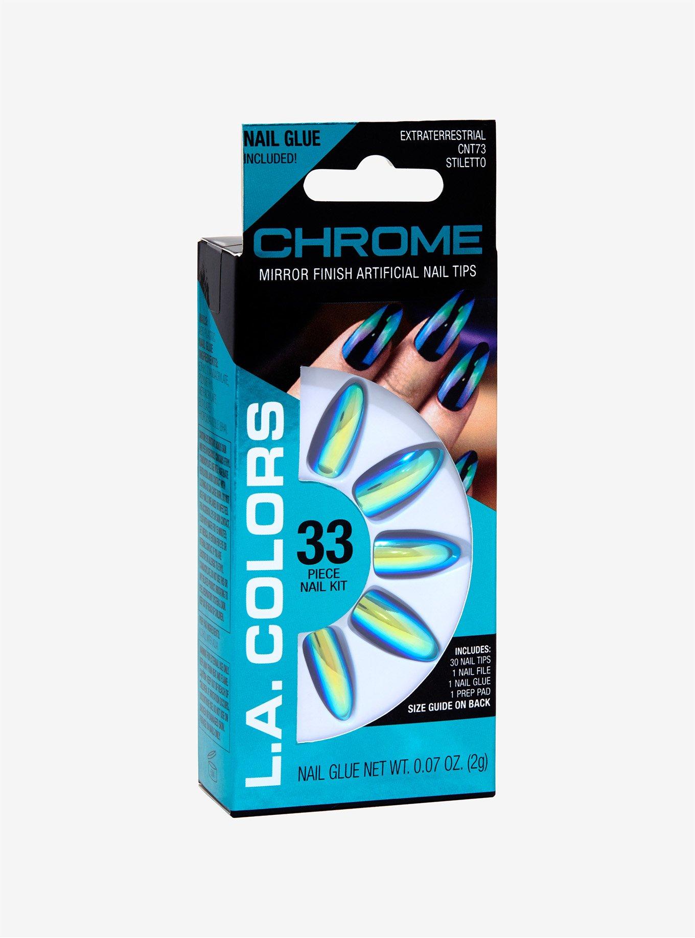 L.A. Colors Mirror Finish Extraterrestrial Chrome Faux Nail Set, , alternate
