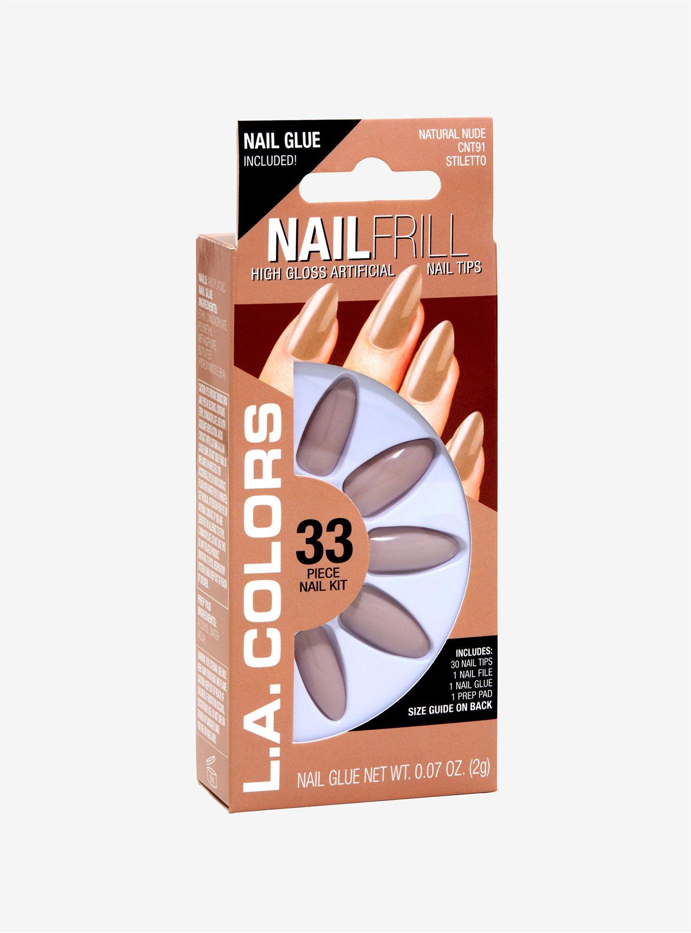 L.A. Colors Nail Frill High Gloss Nude Faux Nail Set, , alternate