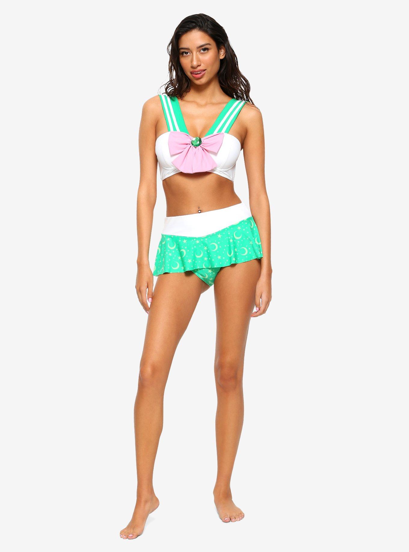 Sailor Moon Sailor Jupiter Cosplay Swim Top, GREEN, alternate