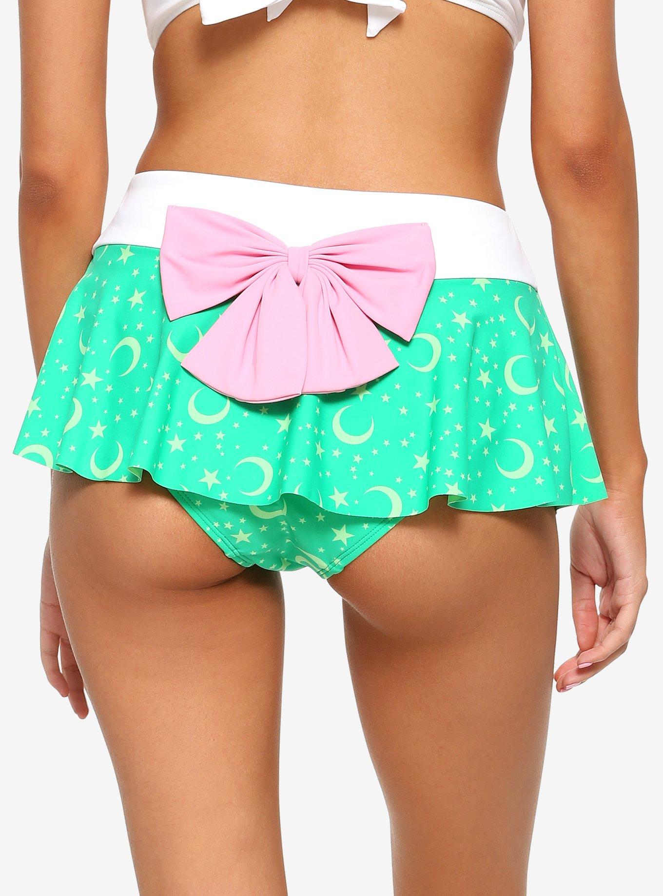 Sailor Moon Sailor Jupiter Cosplay Skirted Swim Bottoms, GREEN, alternate