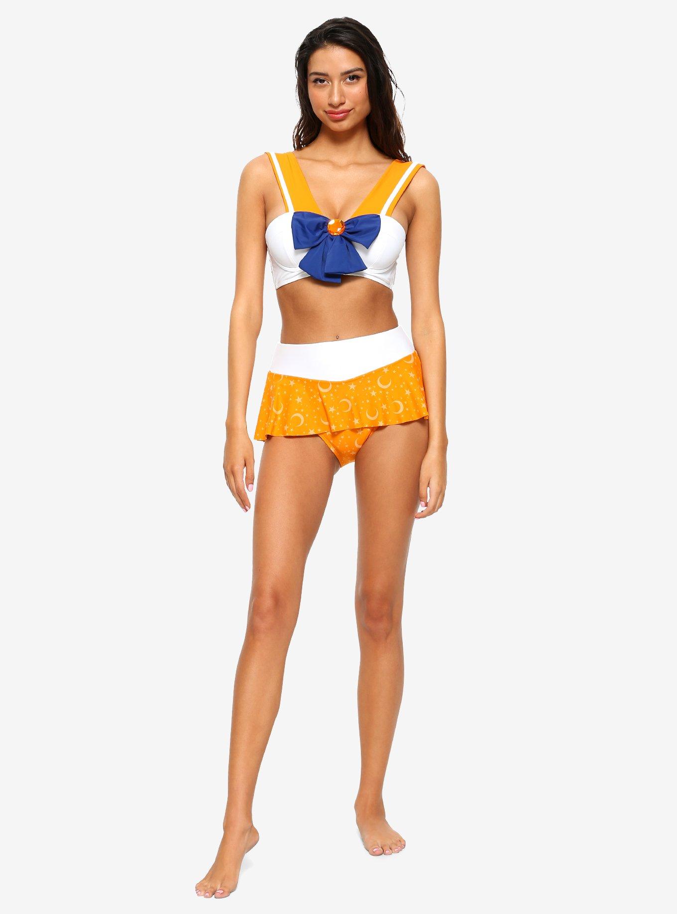 Sailor Moon Sailor Venus Cosplay Swim Top, ORANGE, alternate