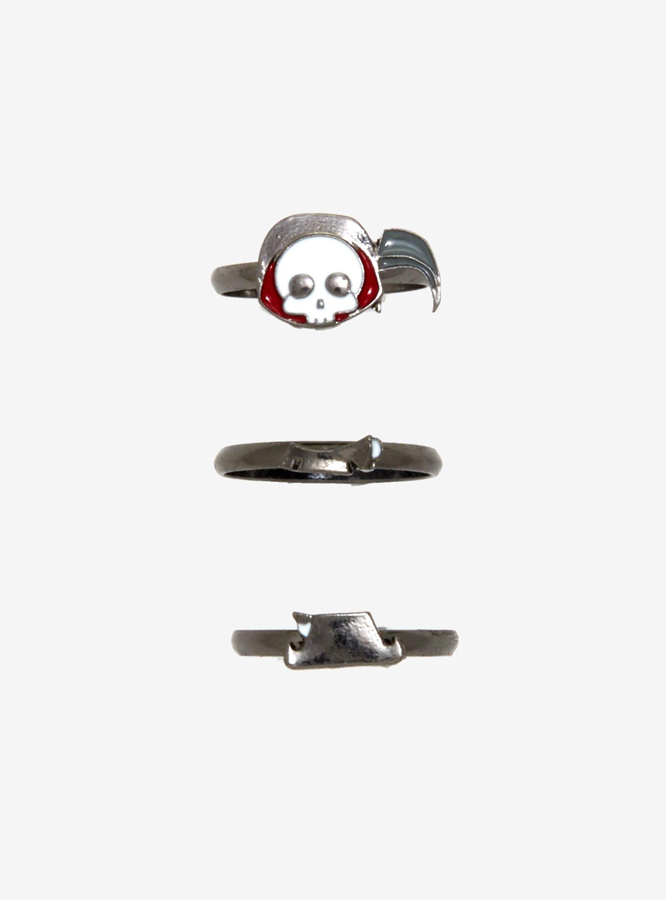 Chibi Death Stackable Ring Set, , alternate