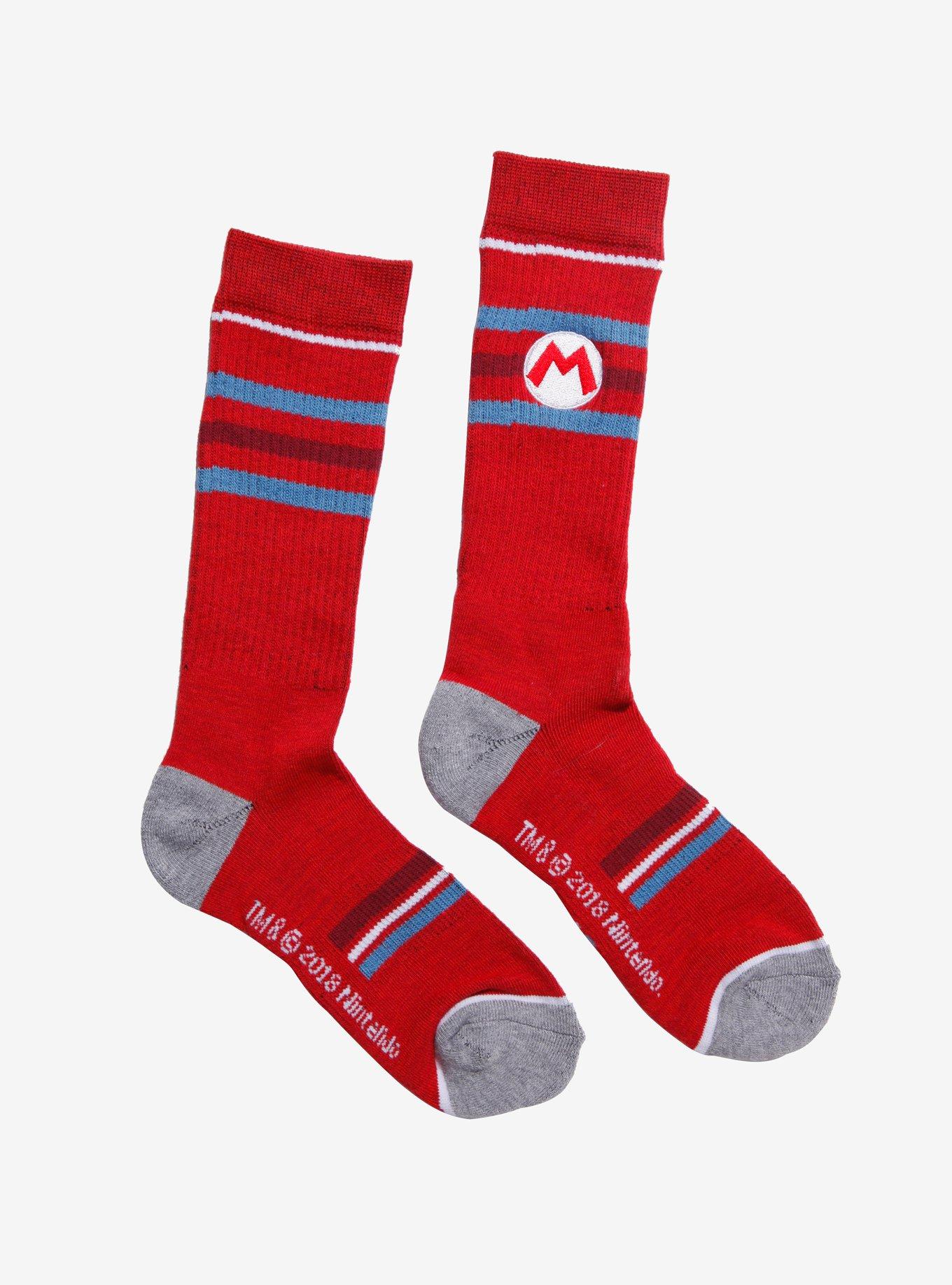 Nintendo Super Mario Bros. Striped Crew Socks | BoxLunch