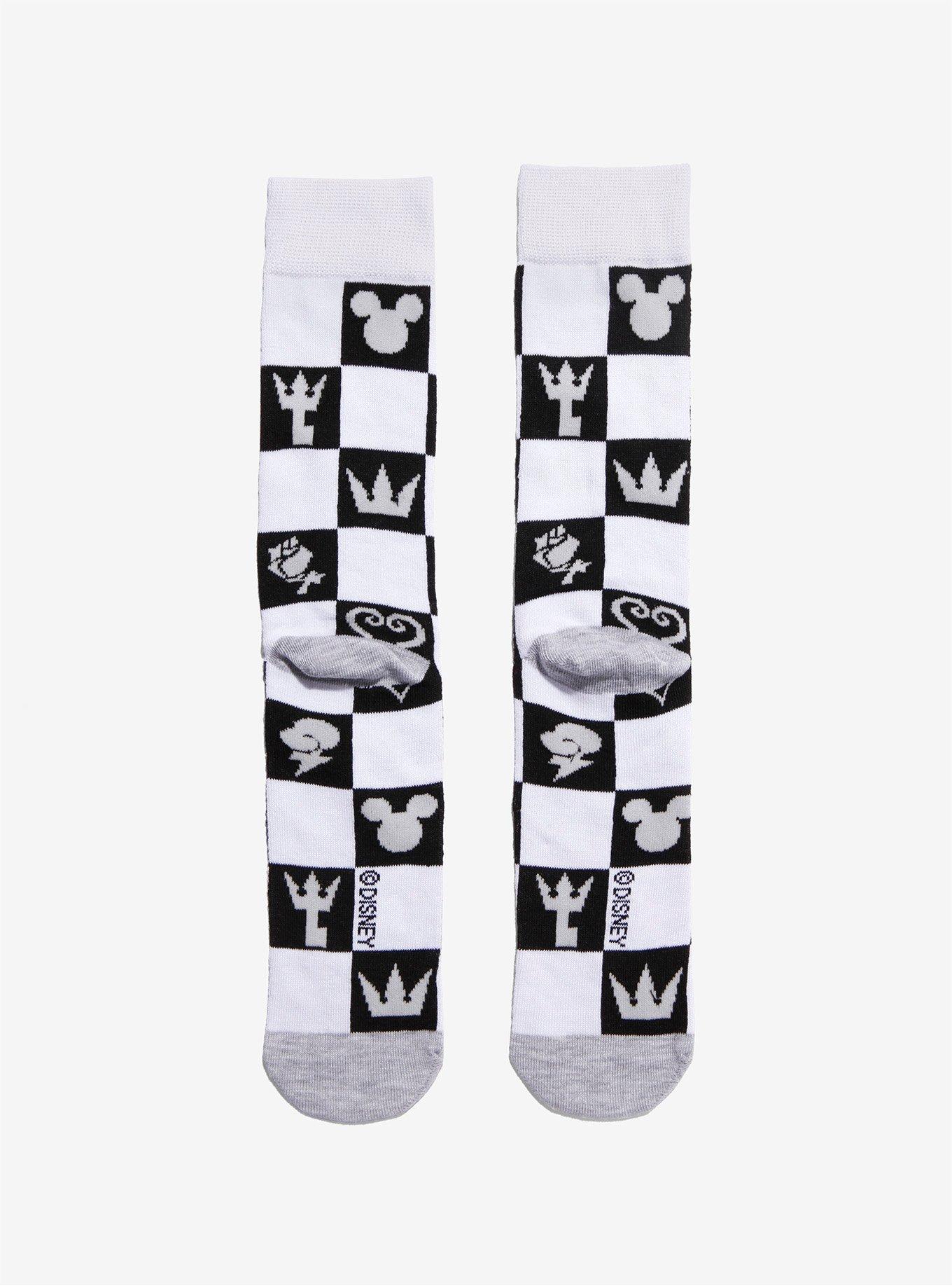Disney Kingdom Hearts Checkered Icon Socks, , alternate