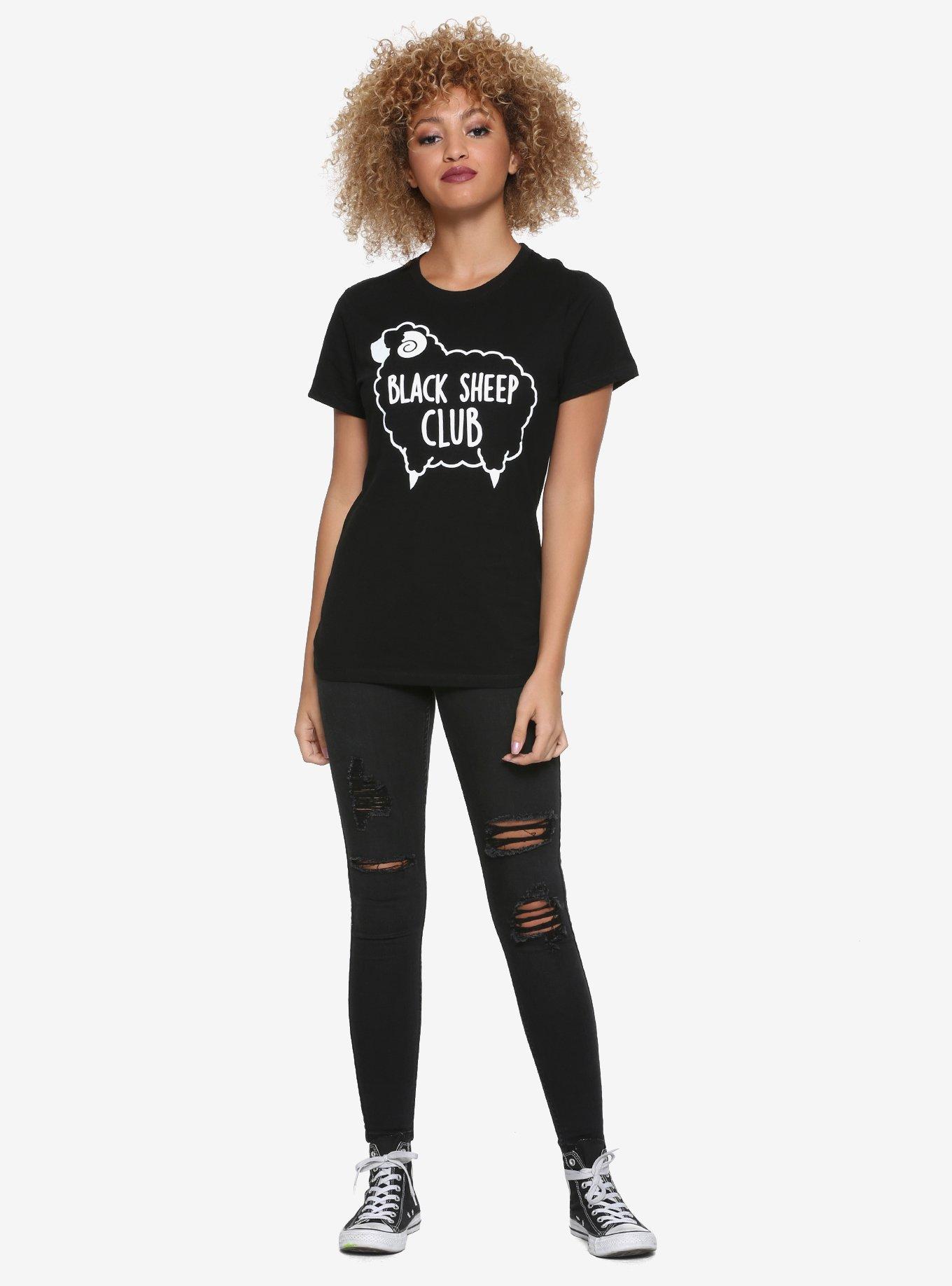 Black Sheep Club Girls Black T-Shirt, , alternate