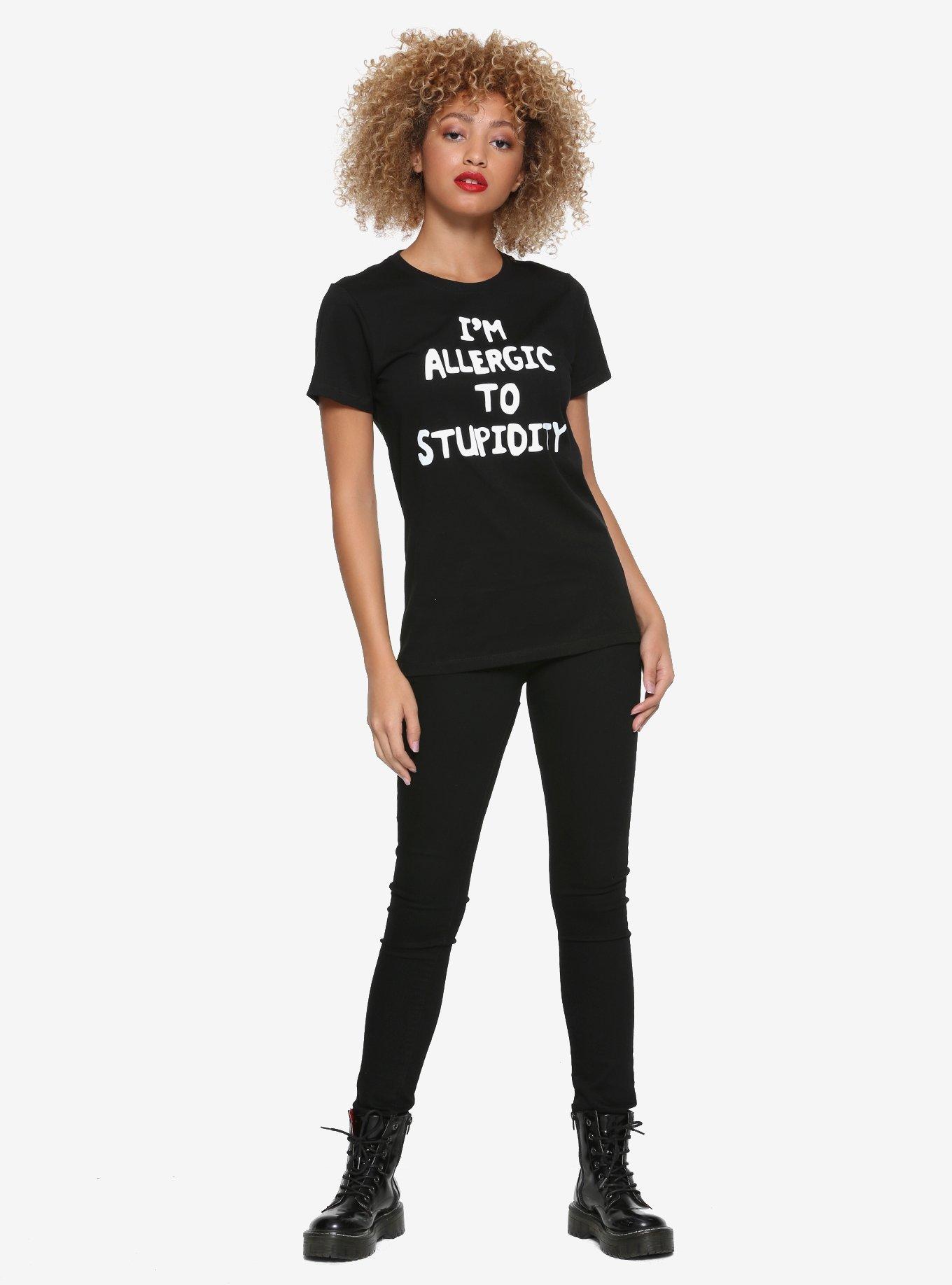Allergic To Stupidity Girls T-Shirt, , alternate