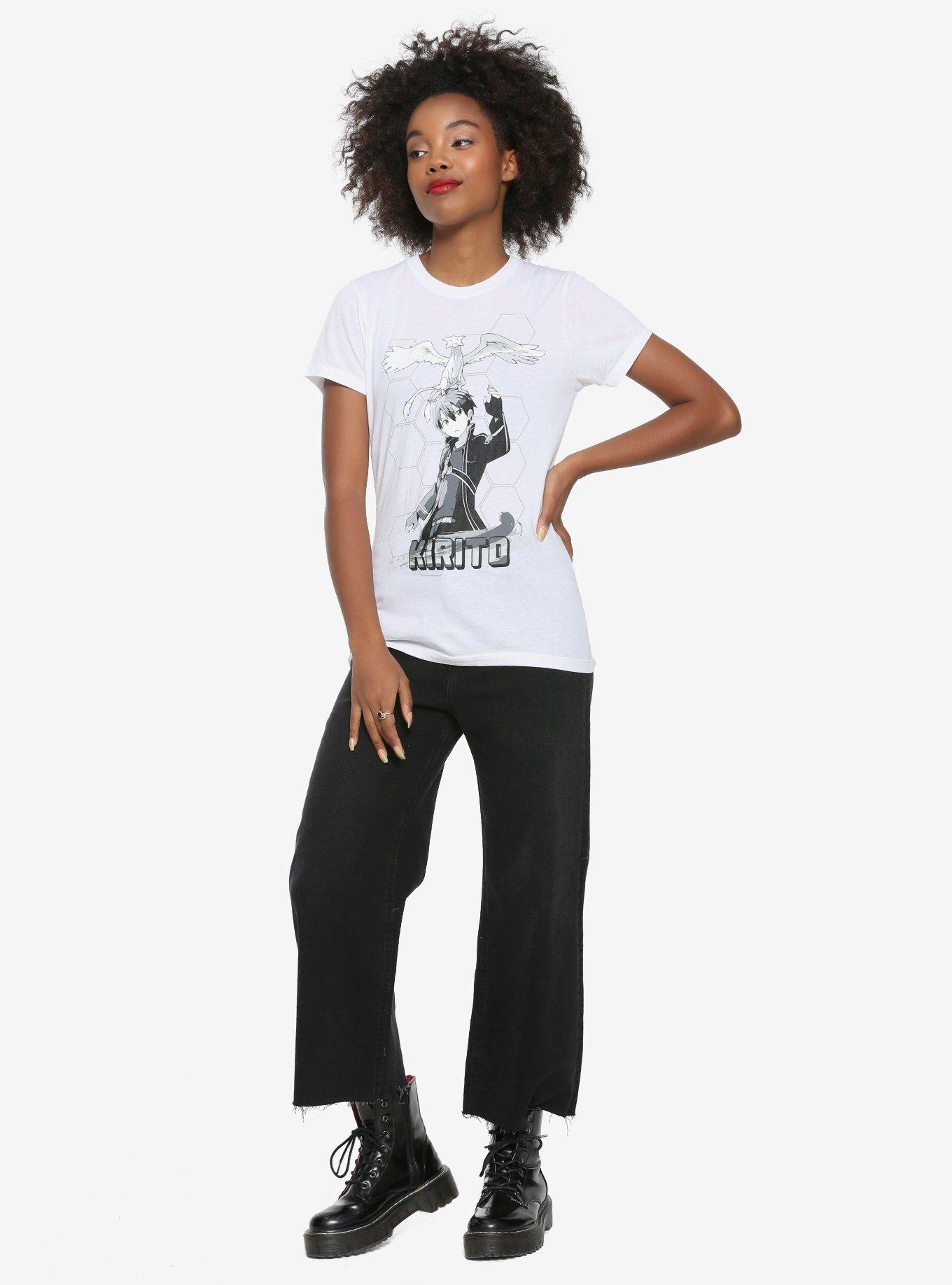 Sword Art Online Kirito & Pina Greyscale T-Shirt, , alternate